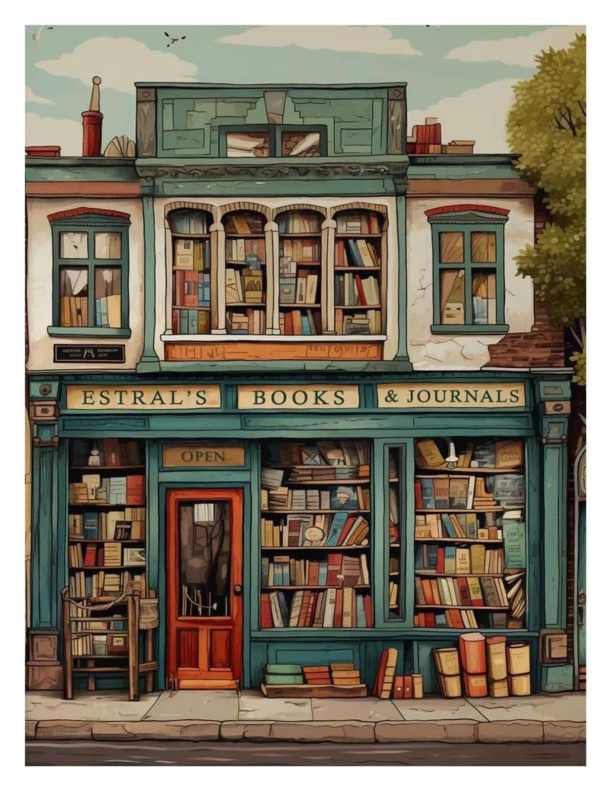 Peinture Murale Bibliothèque Imprimée pour embellir vos murs vides