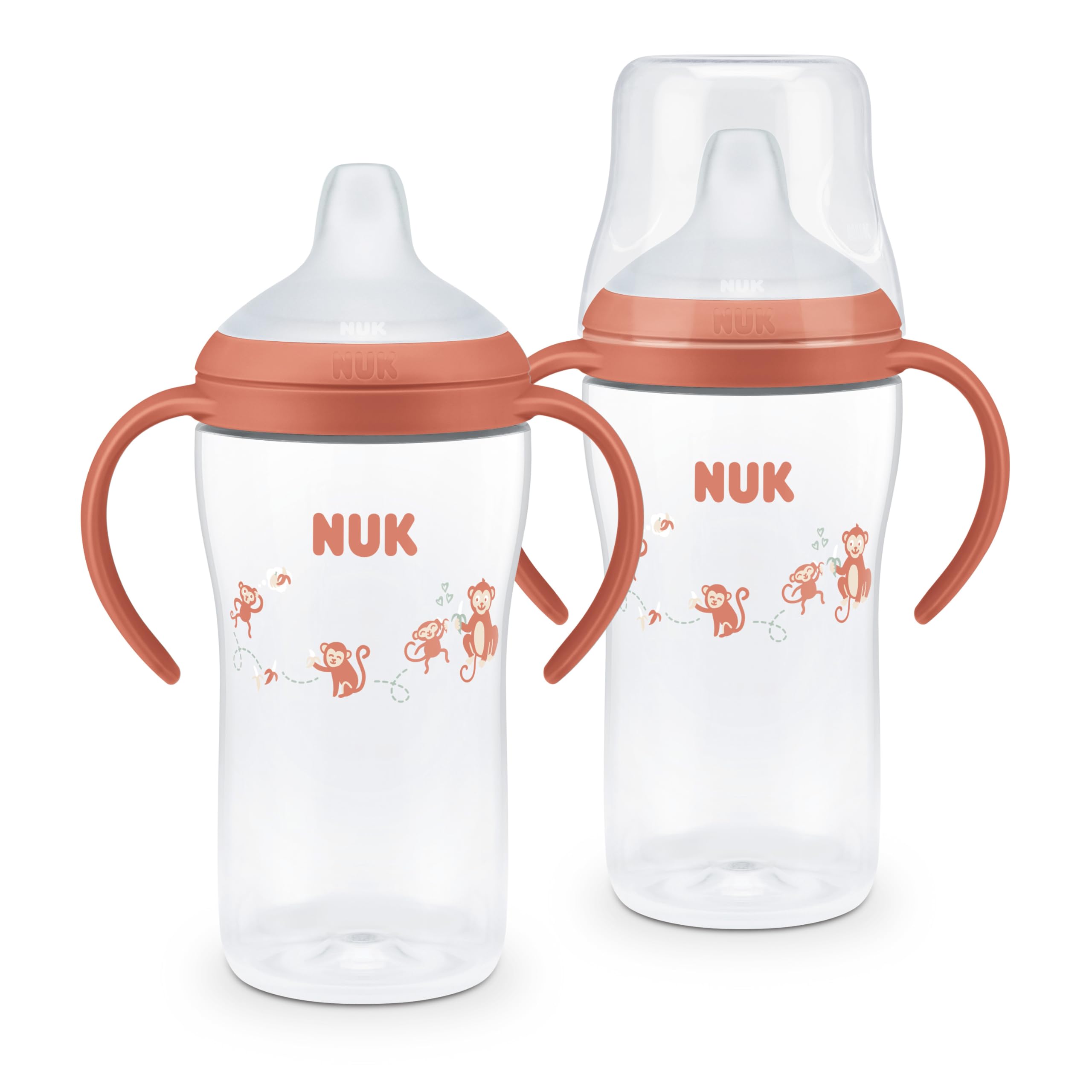 NUK Perfect Match Learner Cup, 8oz, 2-Pack, Orange Monkeys