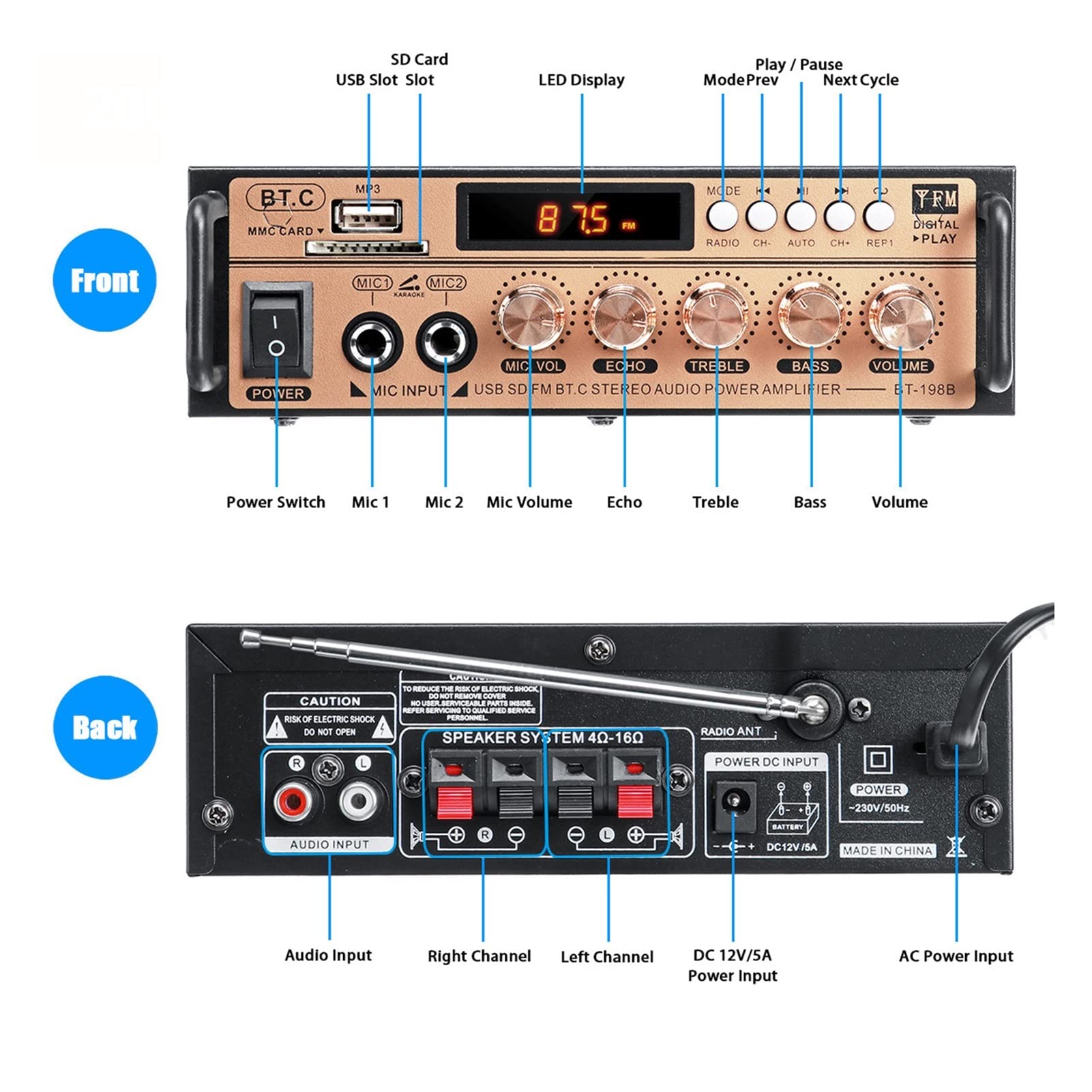 p300l ステレオパワーアンプ p300l ステレオパワーアンプ HiFi 300W + Bluetooth 5.0