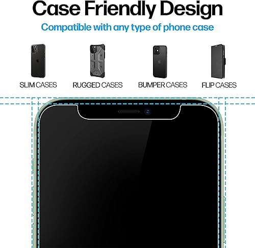 Miniatura 5 de Power Theory Protector de pantalla para iPhone 12 Mini paquete de 2 unidades con kit de fácil instalación vidrio templado premium para iPhone 12Mini