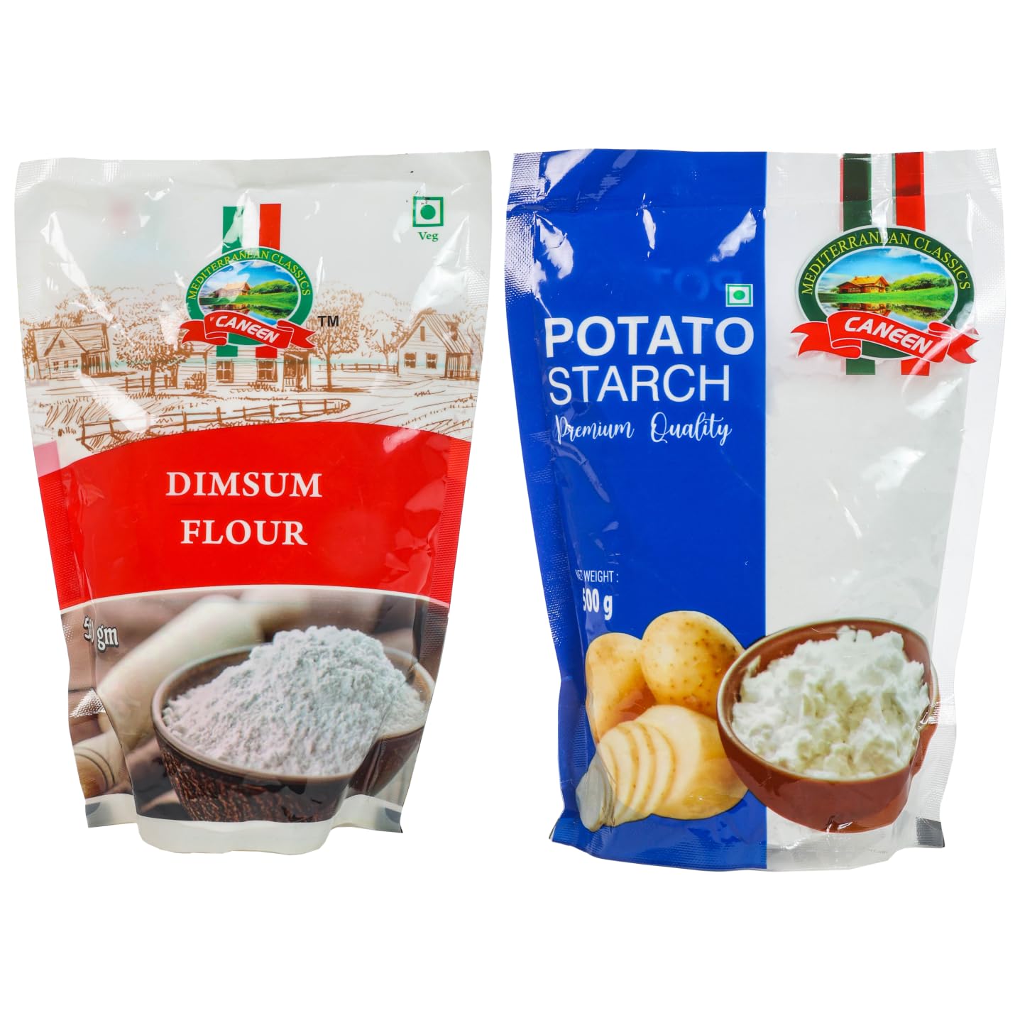 CANEEN Potato Starch, Caneen Dimsum flour | Powder for Cooking |Thickening Agent for Gravies,Soups| Authentic Momos flour | Combo Pack of 2 pouch (500gms x 2)
