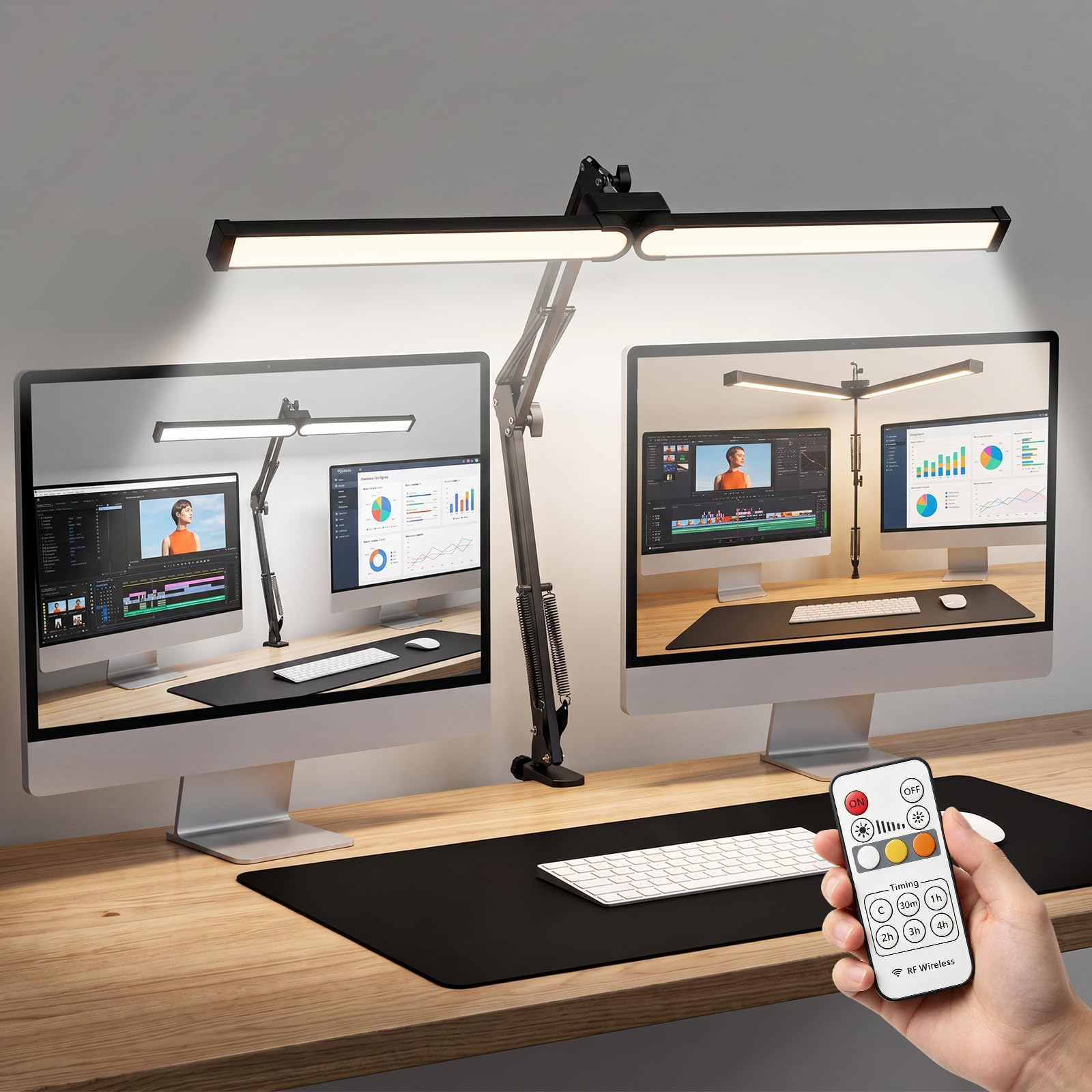 Lustaled Lampada da Scrivania LED con Morsetto Doppia