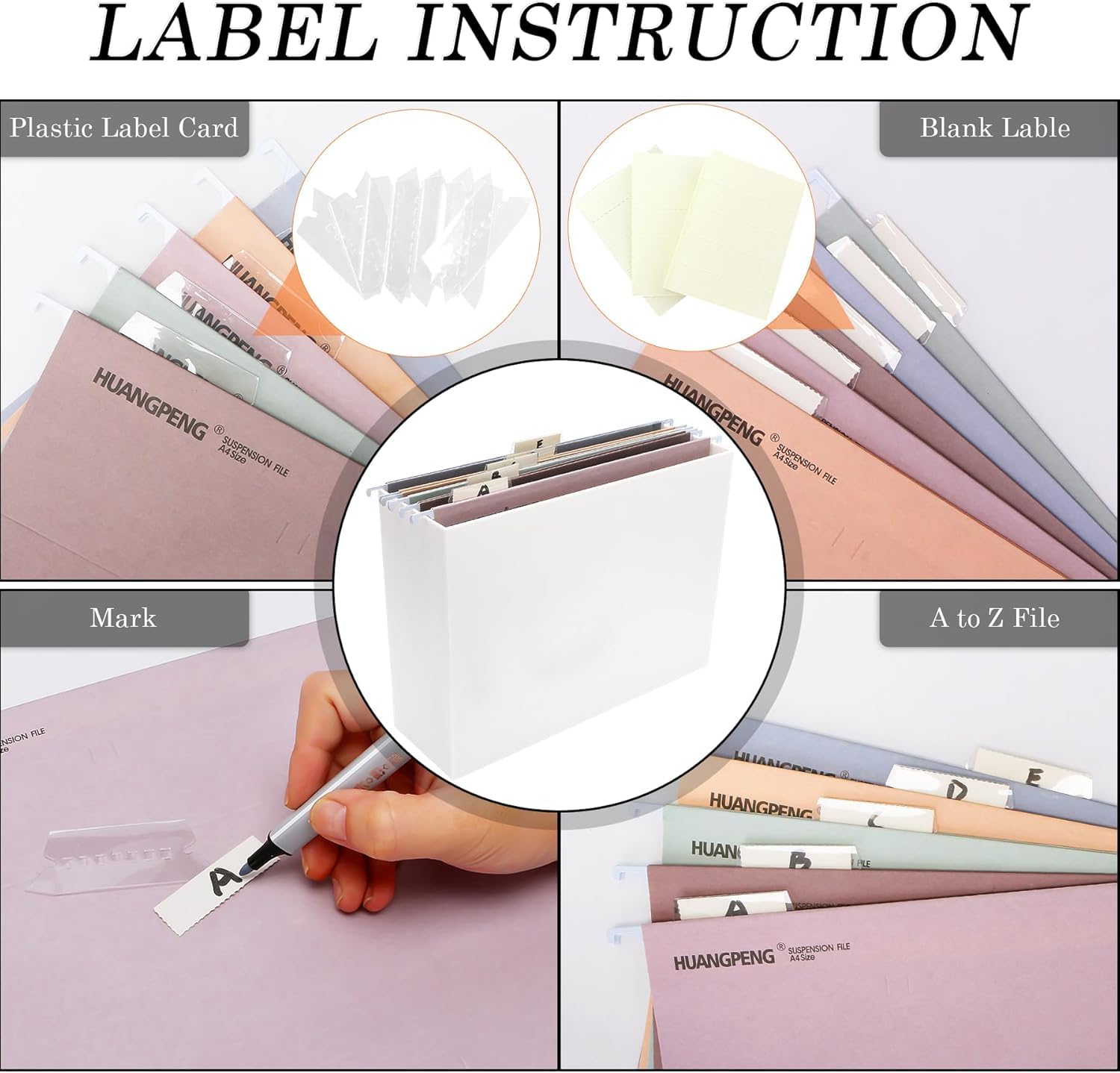 25 cartelle sospese in formato A4, con linguette e inserti per scuola, casa, lavoro, ufficio, organizzazione (25, azzurro)