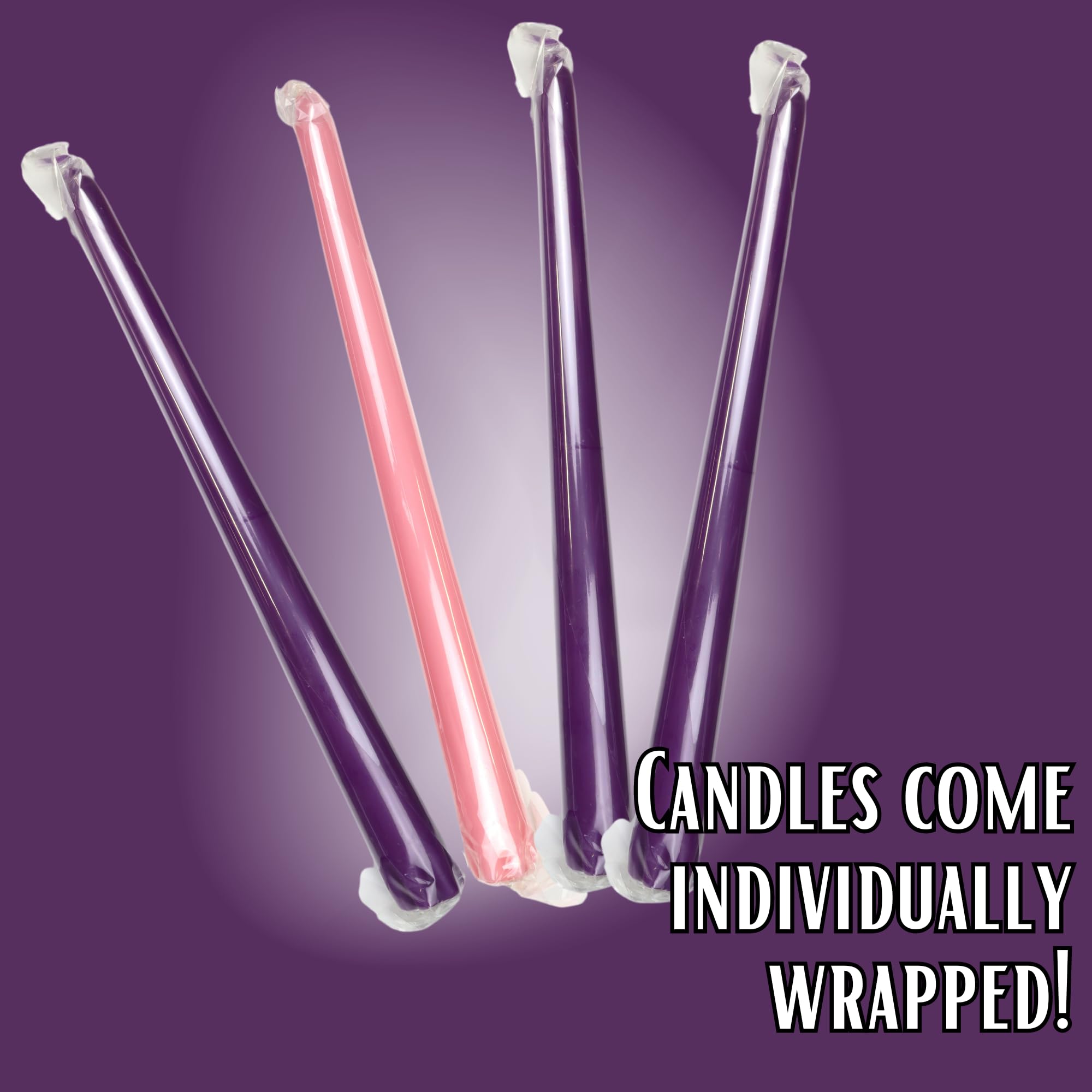 Needzo Unscented Christmas Advent Candles Set, Premium Wax Taper, Holidays, Celebrations, Devotional, Church, and Wreaths, 10 Inches (4 Pieces)