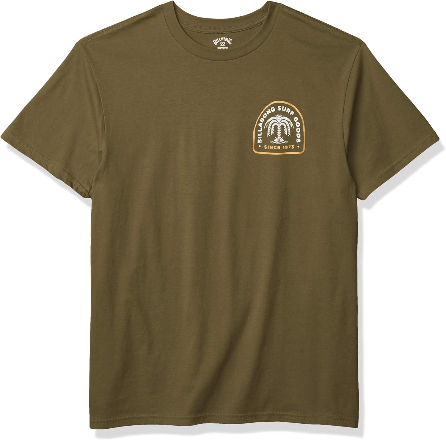 Billabong Men's Short Sleeve Logo Graphic T-Shirt, Military Palmas, M