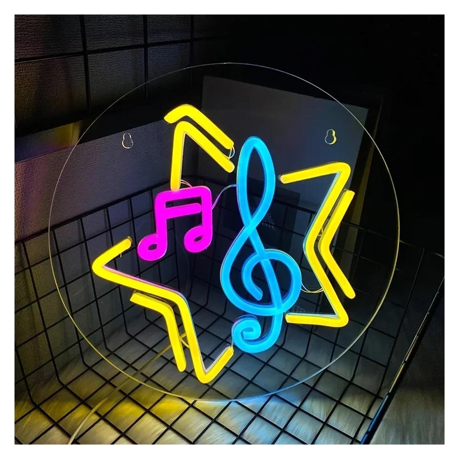 RONGCH Hanging Art Signs Music Note LED Neon Sign USB Dimmable for Gameroom Bedroom Bar Cofe Party Wall Decor 30x30cm