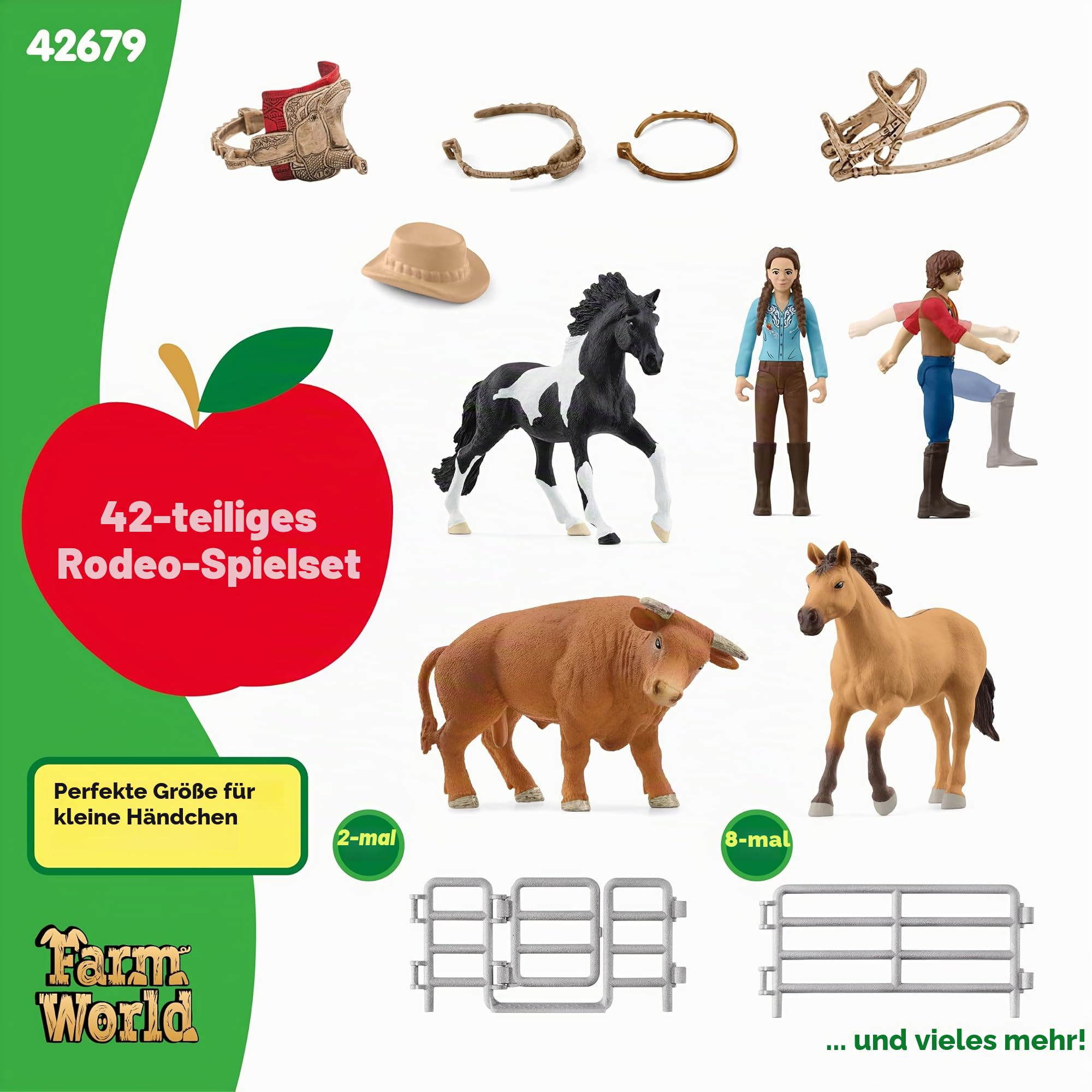 schleich FARM WORLD | Rodeo Show 42679 | Spielset ab 3 Jahren | 48 Teile | Set mit Figuren, vielen Funktionen und zahlreichem Zubehör | schleich Bauernhof Spielfigur | Geschenk für Jungen und Mädchen