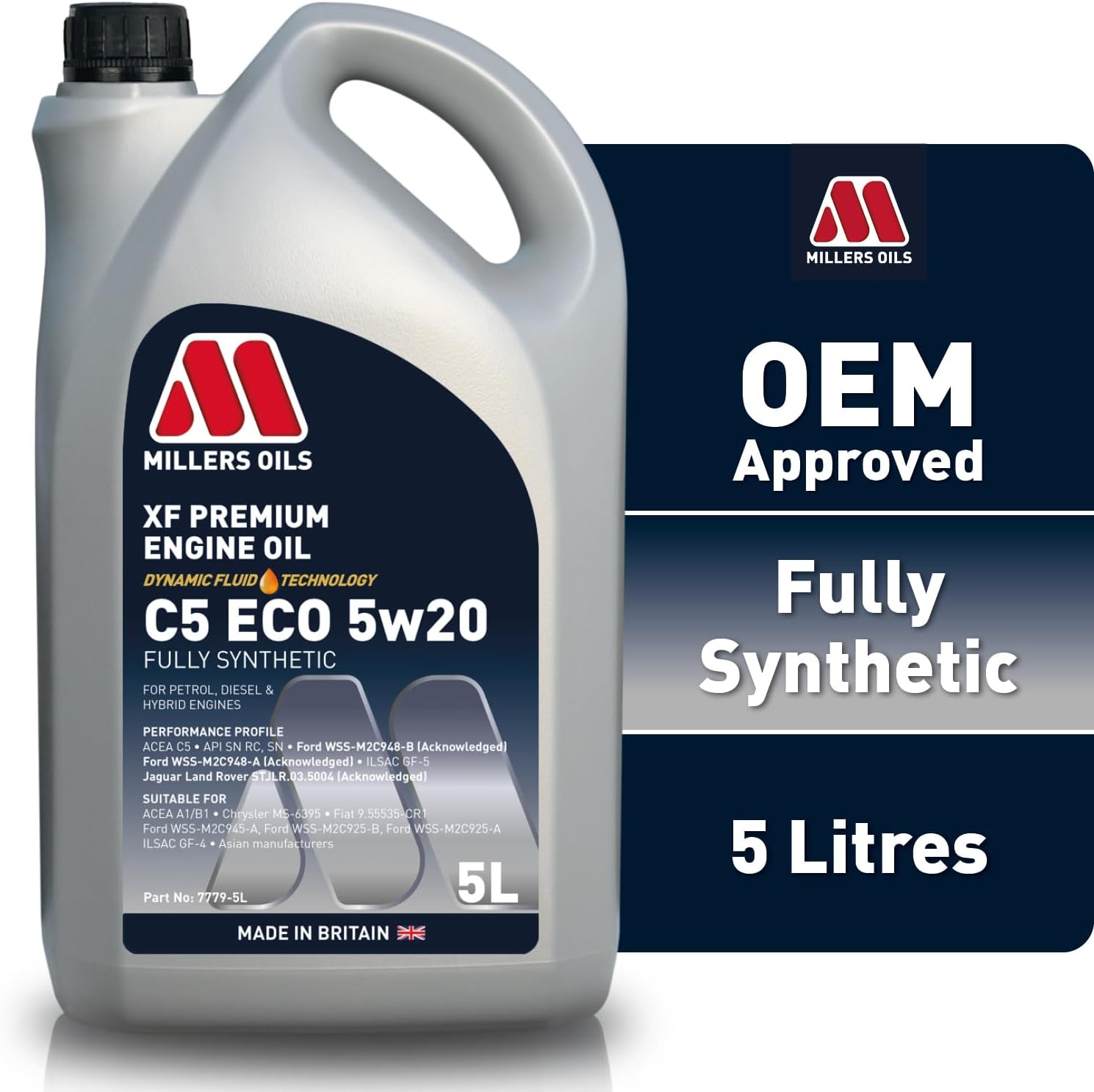 XF Premium C5 ECO 5w20 Fully Synthetic Motor Oil, 5 liters