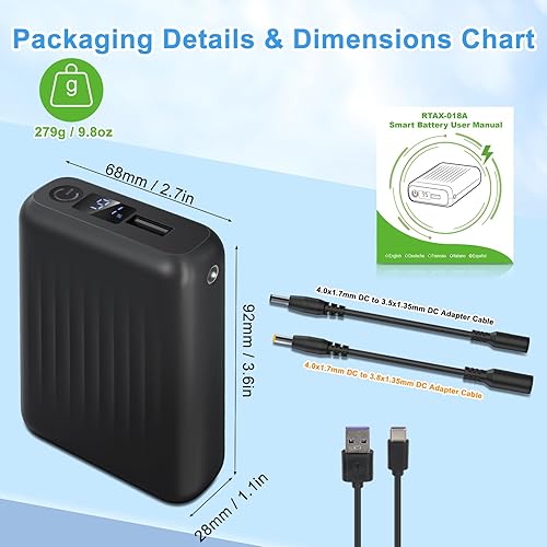 Miniatura 7 de Paquete de batería para chaleco calentado, chaleco calefactable, batería de 18400 mAh, 5 V, 7.4 V, 9 V, 12 V, batería recargable para chaleco