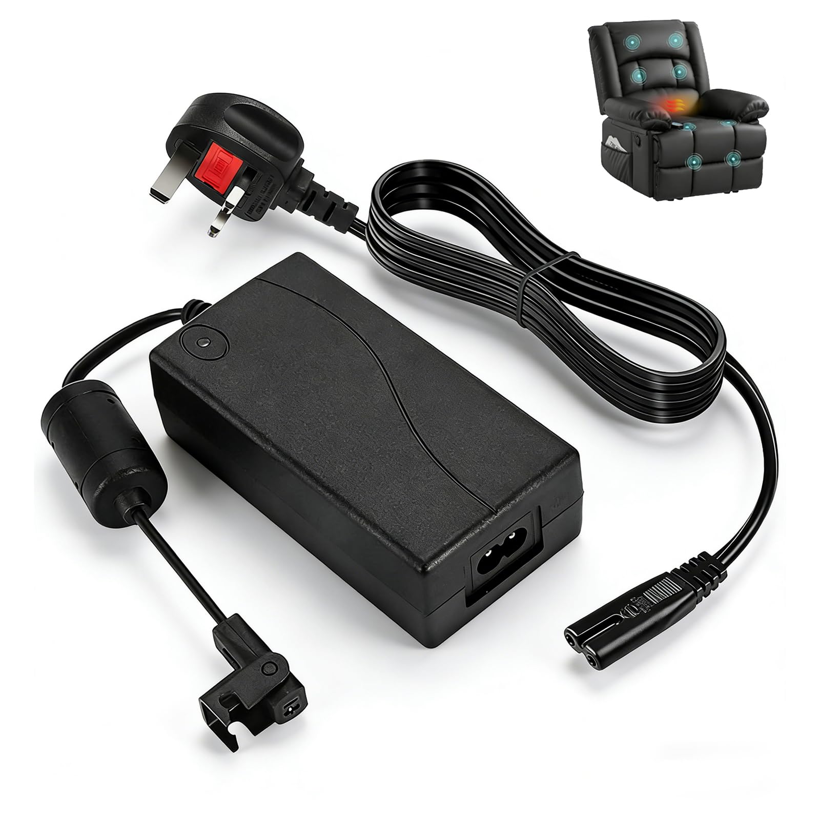 Bouge Power Plug Recliner Transformer, 29V 2A Lift Chair Cable Replacement OKIN Chairs, Lazy Boy Recliners, LIMOSS Motor, Cheers Electric Sofa AC/DC Adapter, Universal Switching Supply Battery Charger