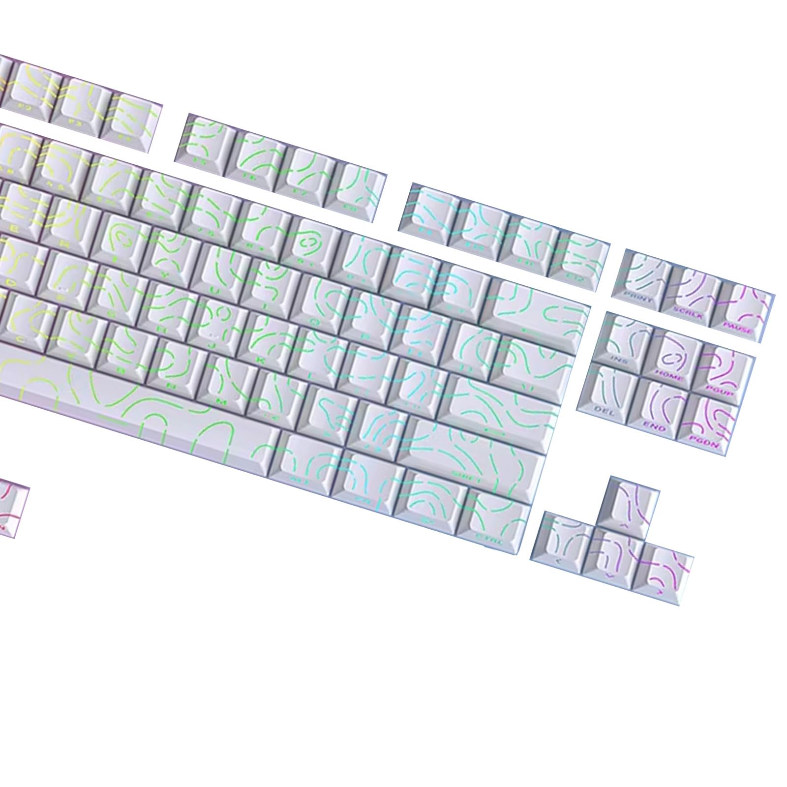 97Key Side Engraved Keycaps Sublimation Original Height Backlit Keycap For61 64 68 75 84 Mechanical Keyboards High Compatibility Keycaps