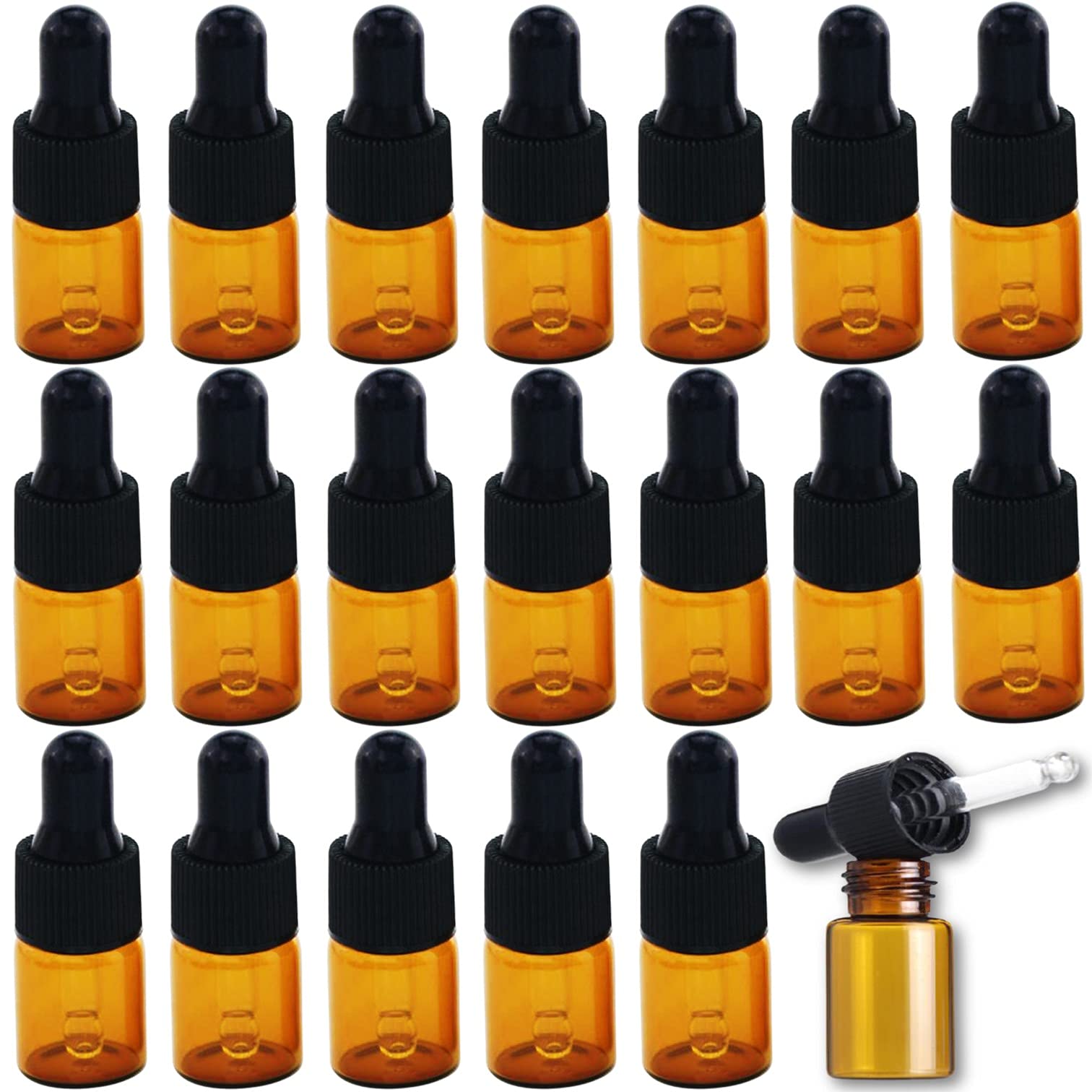 Amazon | dilib スポイト遮光瓶 2ml 20本セット アロマオイル 