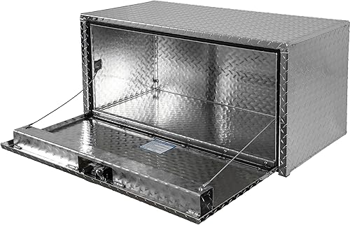 Vista 14 de Buyers Products 1705105 - Caja de camión de aluminio diamantado para debajo de la carrocería con pestillo de mango en T, 18 x 18 x 36 pulgadas