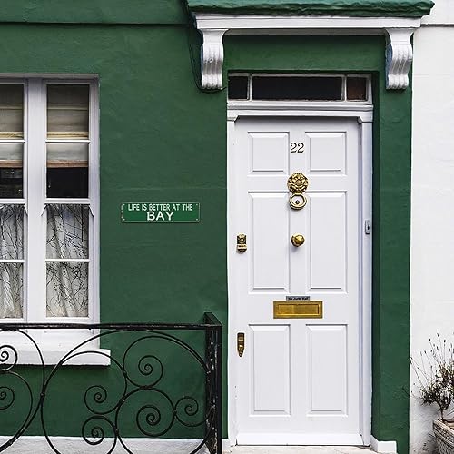 Miniatura 6 de Letrero de metal vintage con texto en inglés «Life Is Better At The Bay», clásico retro, de 4 x 16 pulgadas, letreros de metal de calle divertidos