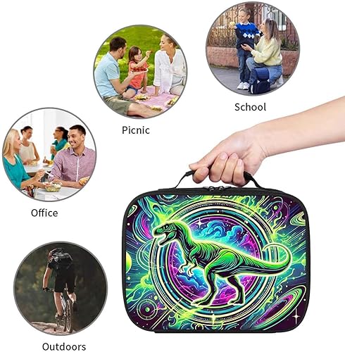 Miniatura 49 de Lonchera de fútbol para niños, bolsa de almuerzo para escuela primaria, regalo para niños y niñas o hijo, poliéster, sin correa de hombro, a prueba