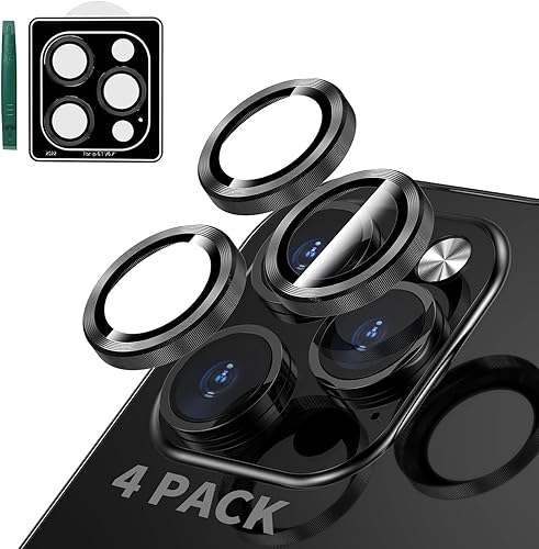 Protector de lente de cámara compatible con iPhone 14 ProMax (6.7 pulgadas), cubierta de anillo de cámara de vidrio templadofunda resistente a