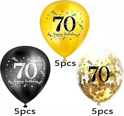 Miniatura 2 de AMZPTBOY Globos de fiesta de cumpleaños número 70 de 12 pulgadas, globos de 70 años, decoraciones de fiesta de cumpleaños con temática de