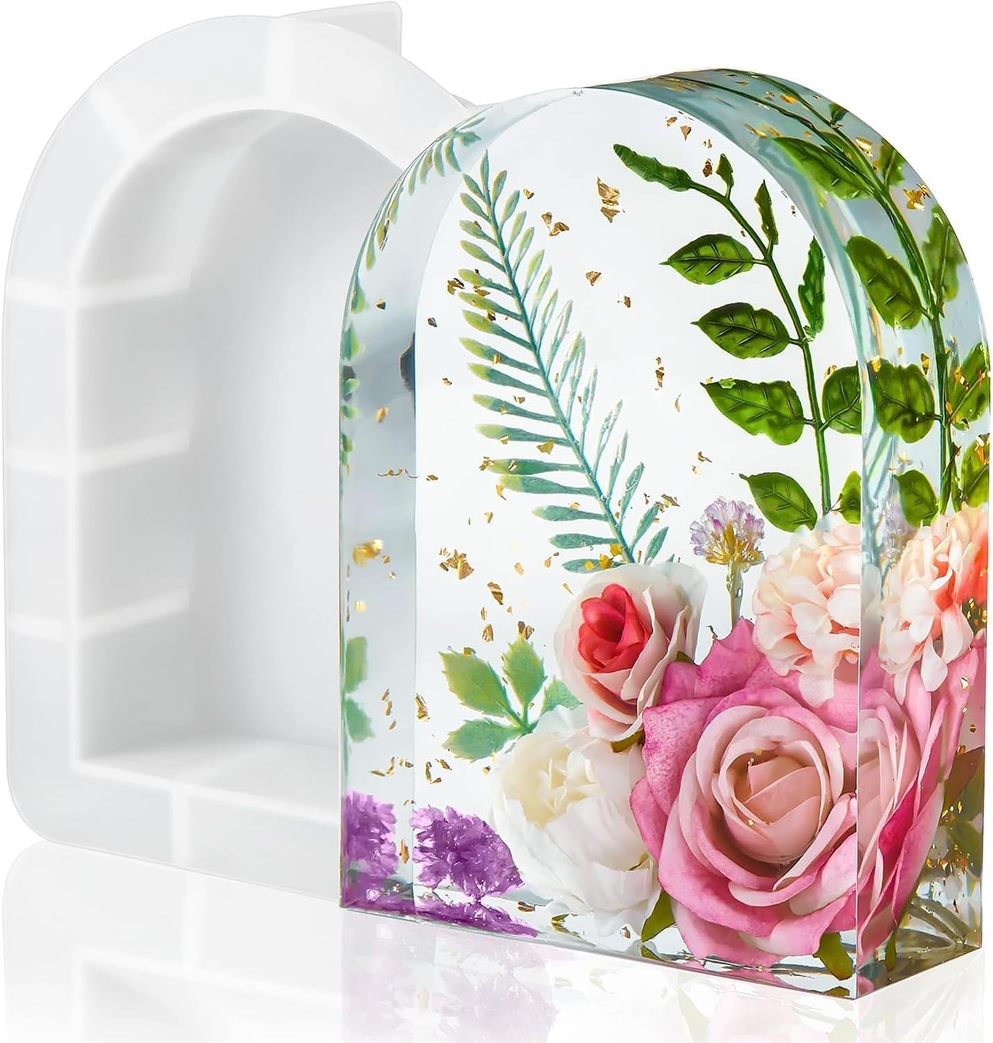 – X spring Silicone Resin Molds, Large Arch Shape Epoxy Casting Molds, Thick Flexible Reusable Silicone Mold for Preserving Flowers, Creating Unique Home Decor, Wedding Valentine Birthday DIY Craft Gift