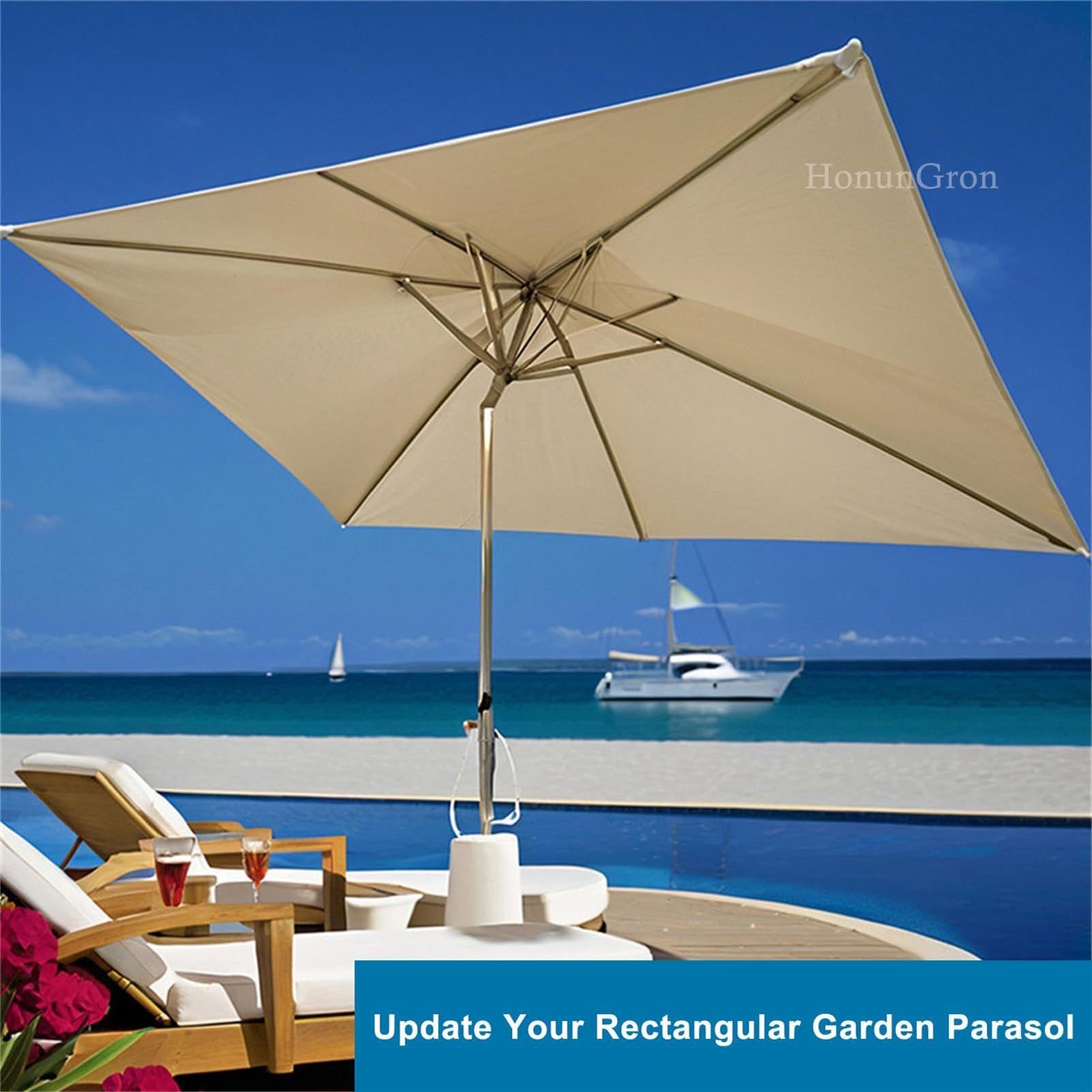 Générique Tela di ricambio per ombrellone impermeabile 200 x 300 cm | Sostituzione Tela Per Ombrellone Giardino Terrazza Esterna Campeggio Picnic Mercato Baia grigliata parchi