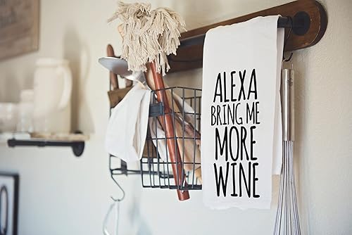 Miniatura 3 de Toalla de cocina divertida hecha a mano, 100% algodón, divertidas toallas de mano para amantes del vino, 28 x 28 pulgadas, perfecta para anfitriona,