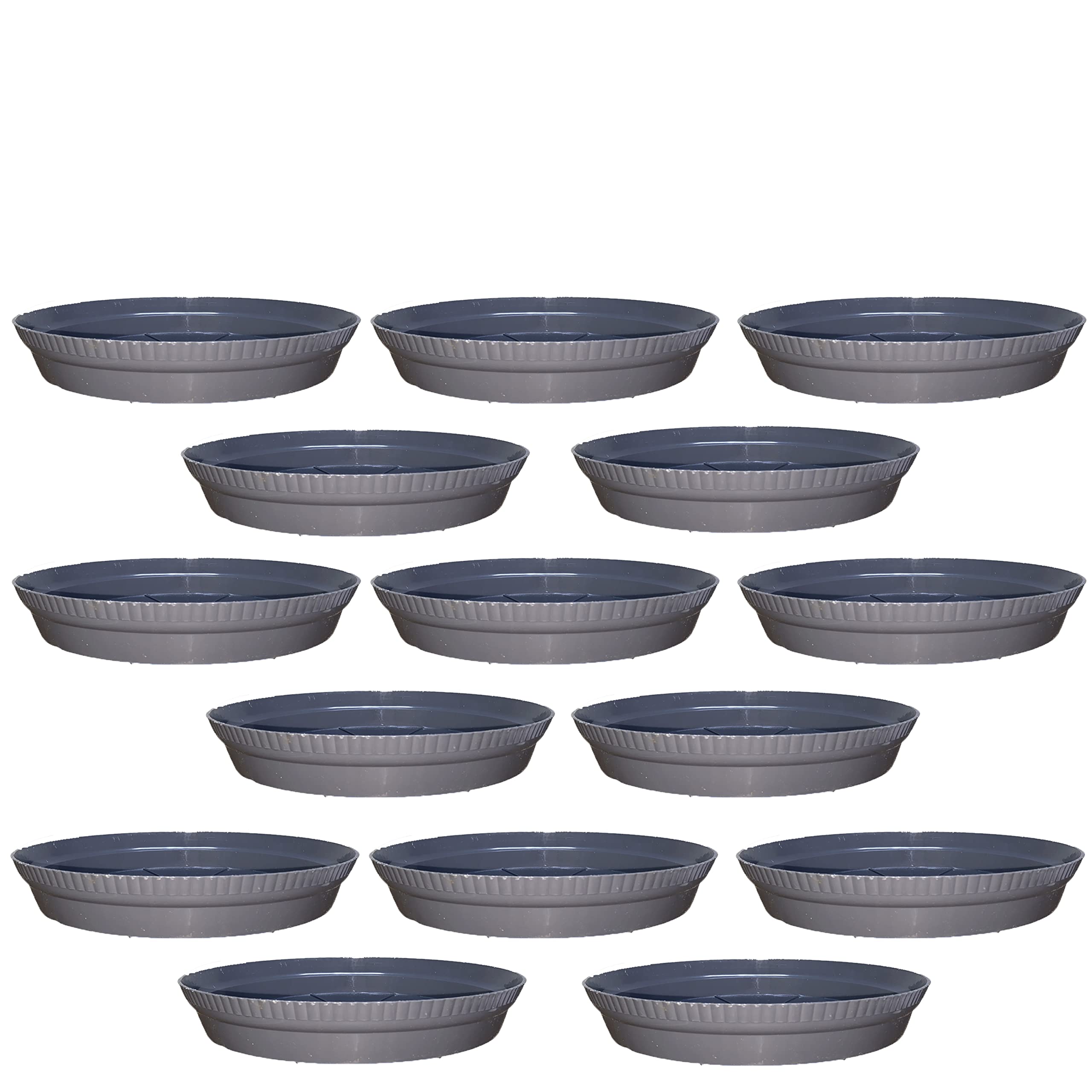 GREENRI 4 Inches (Pack of 15) Heavy Duty Plastic Round Planter Bottom Tray (Plate/Saucer), Detachable UV Treated Flower Pots Base Plate for Extra Water Collection - Grey (B0B2F76TVX) Amazon Price History, Amazon Price Tracker