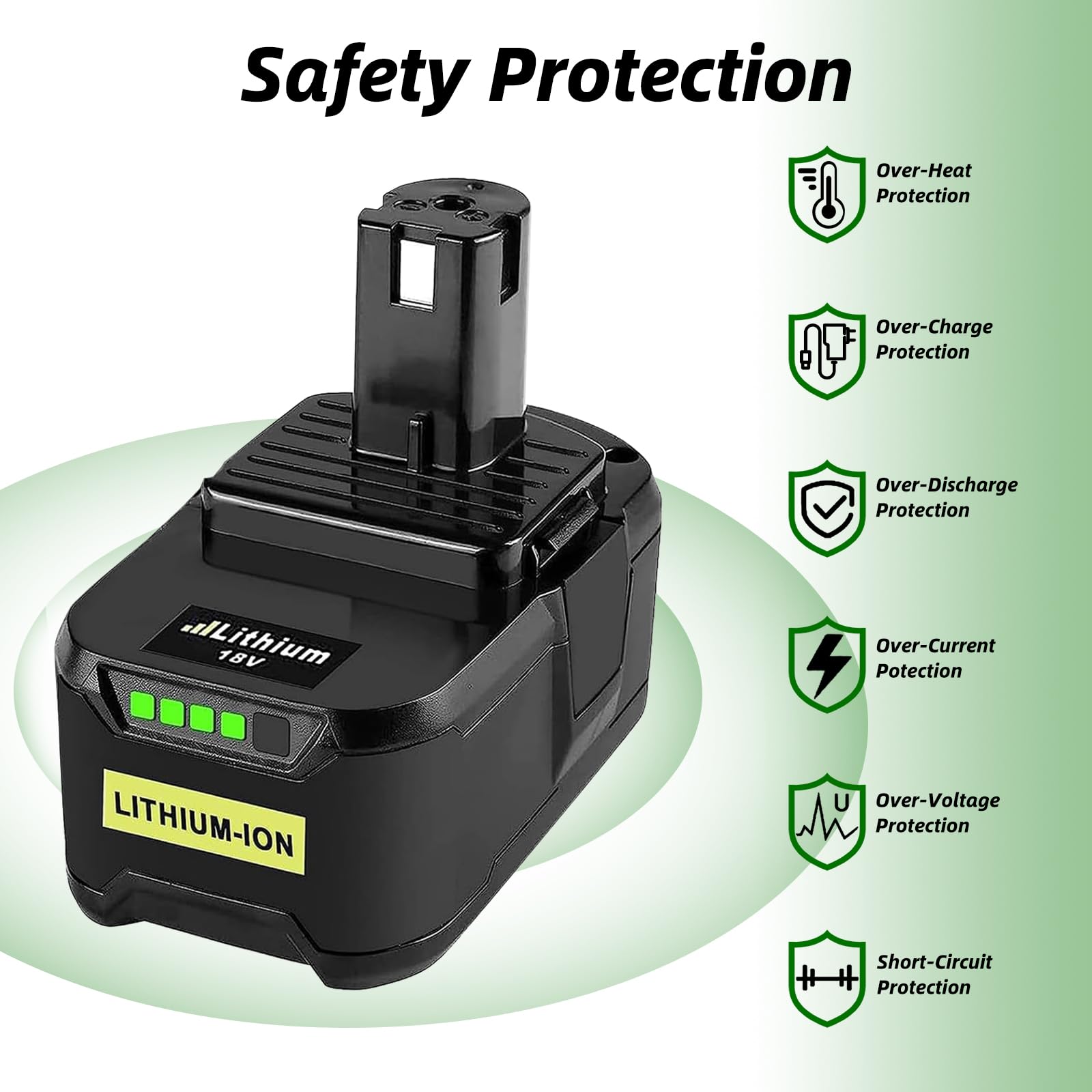BATTOOL Ersatzakku für Ryobi Akku 18V One+: 2X 5500mAh P108 Akku und 1x Dual Port Ladegerät Kompatibel mit Ryobi P108 RB18L50 RB18L40 P189 P102 P107 RB18L25 RB18L20 RB18L13 RB18L15