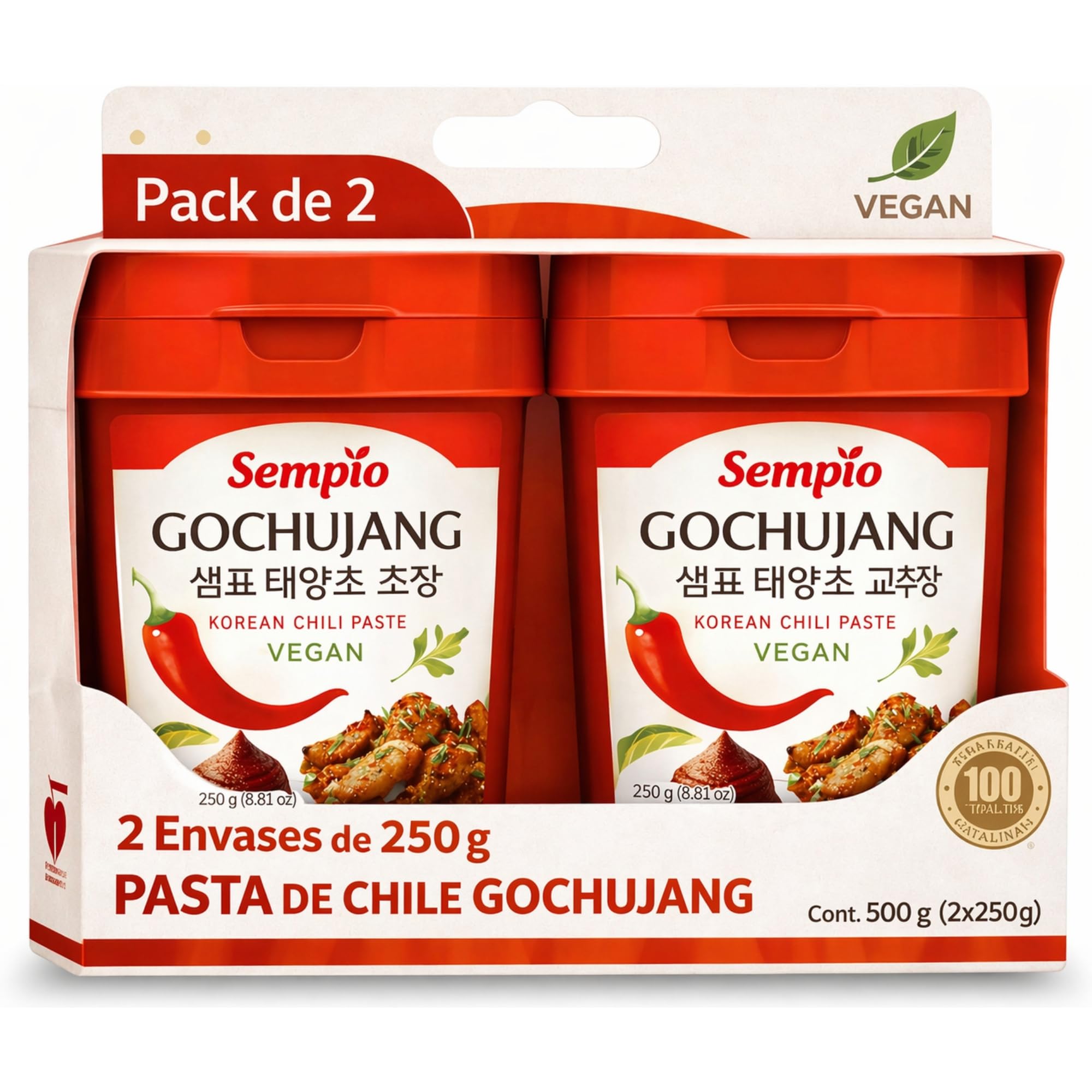 Pasta de chile Gochujang, Salsa Coreana de Guindilla y Arroz, Esencial para la cocina coreana, Ideal para preparar bibimbap, tteokbokki, marinadas para carnes o tofu, Contiene 2 botes de 500 gr — view 10