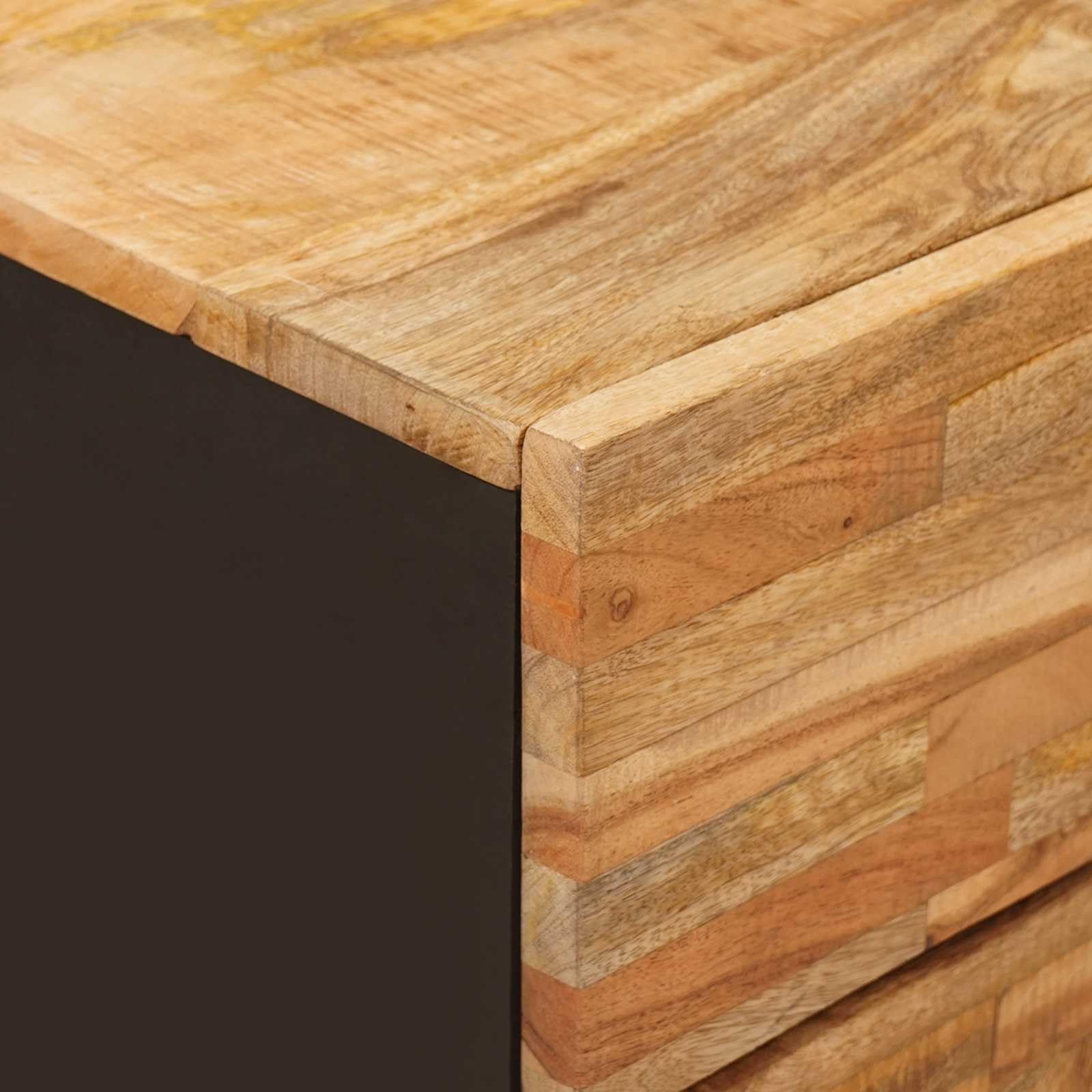 Mesita de noche de madera maciza mango marrón 50 x 33 x 60 cm