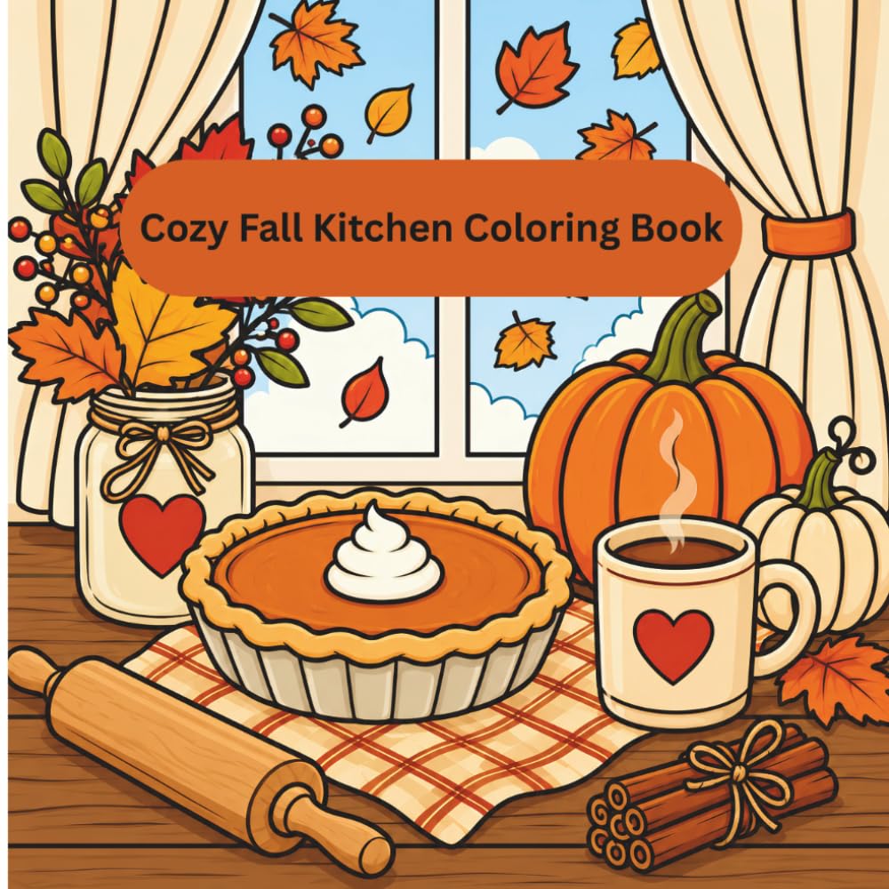 Cozy Fall Kitchen Coloring Book