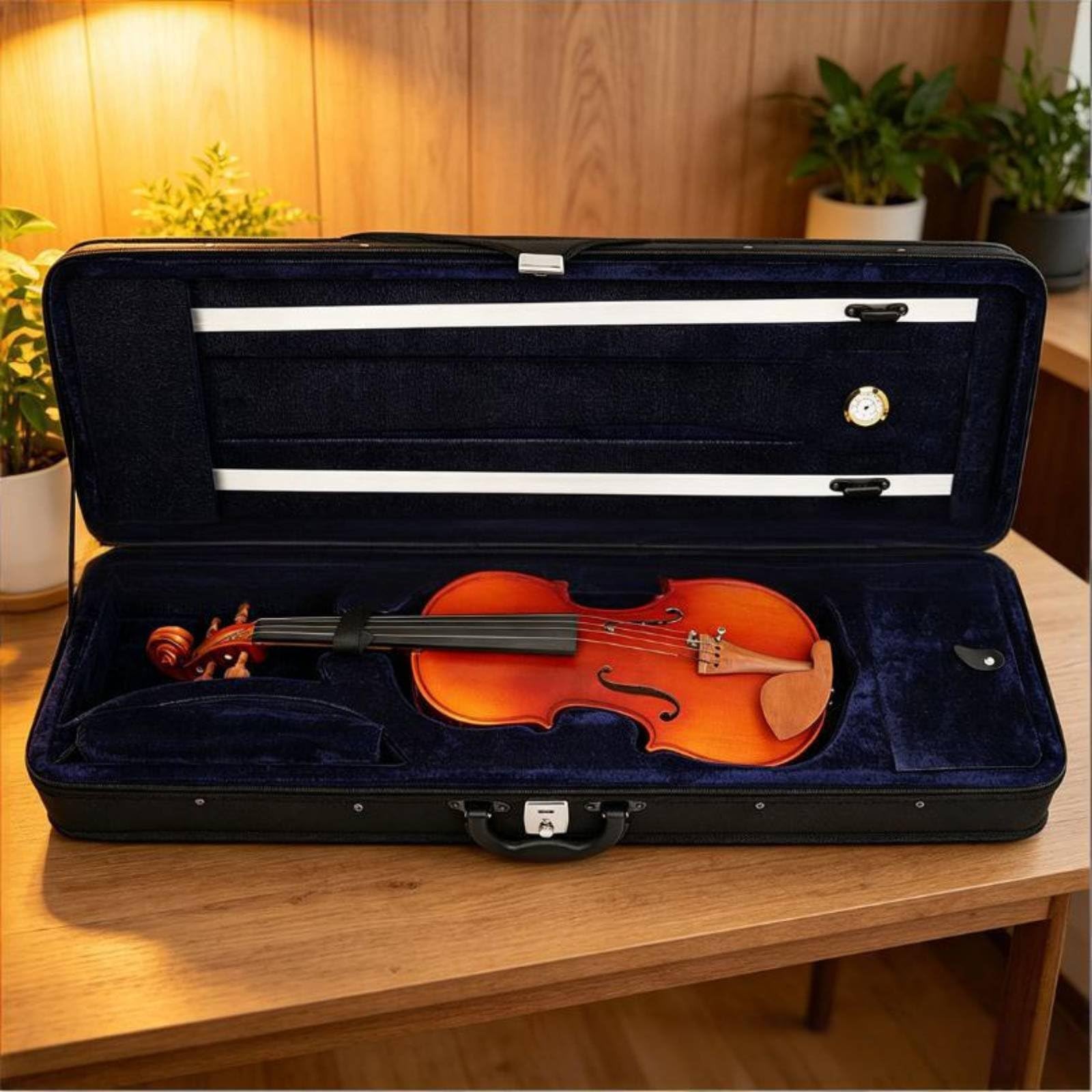 predolo Custodia Violino 4 4 Custodia Rigida Custodia Strumento Ad Arco Astuccio Violino Igrometro Integrato in Canvas E Oxford Costruzione Antiurto E