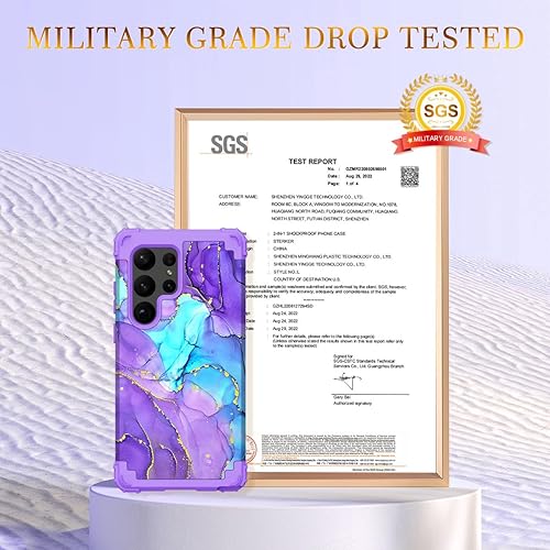 Miniatura 2 de Hocase Funda protectora híbrida de doble capa para Samsung Galaxy S23 Ultra de 6.8 pulgadas 2023 - Cuando el morado se encuentra con el azul