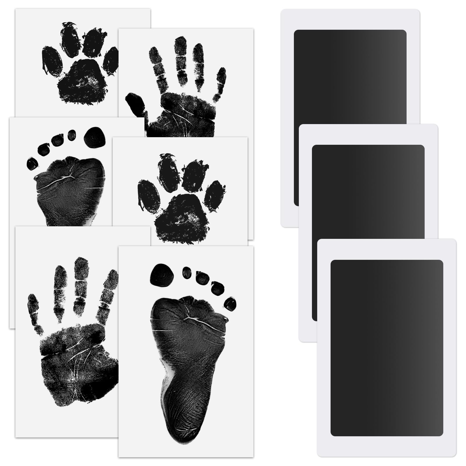 Soodyoow 3 Pcs Fußabdruck Baby, Baby Fussabdruck Set, Abdruckset Babys, Handabdruck Set, HandabdruckBaby, BabyAbdruckset, Pfotenabdruck Set Hund und Katze, Babys Handabdruck und Fußabdruck Set
