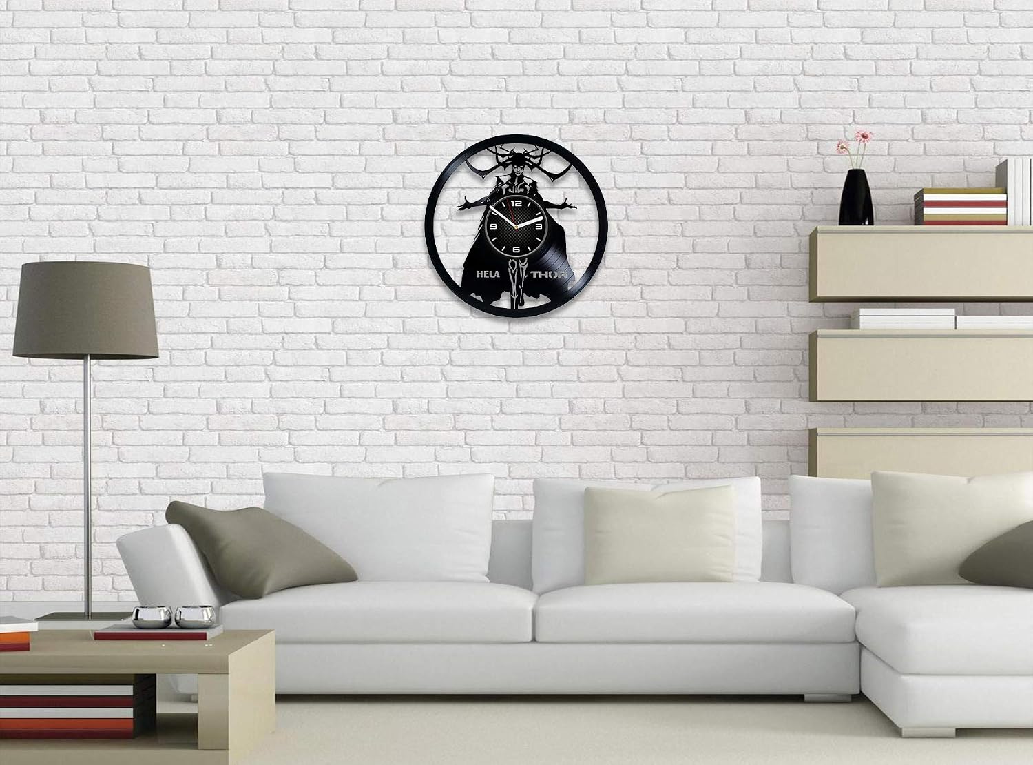 Hela Comics Hero Vinyl Clock Gift Wall Clock Modern Vinyl Record Wall Clock Avenger Clock Birthday Gift Comics Gift for Man