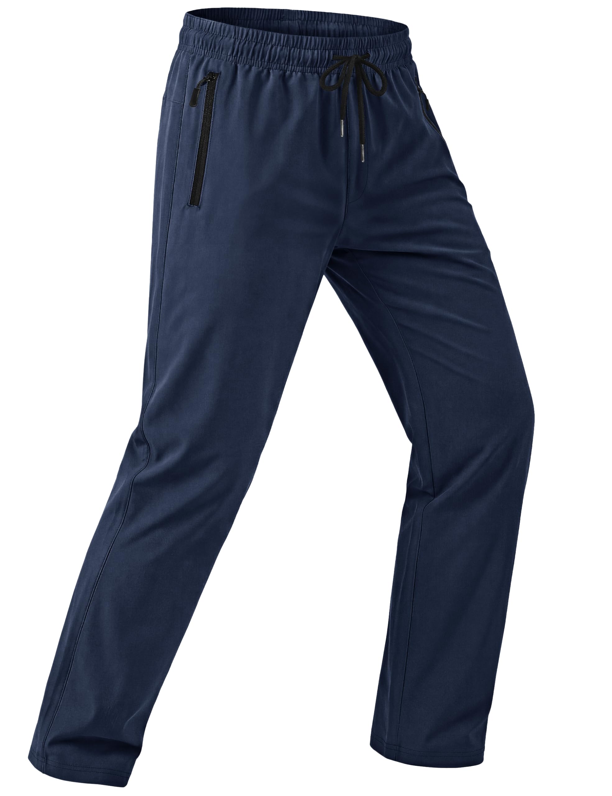 Mens Hiking Pants Lightweight Quick Dry Workout Athletic Jogger with Zipper Pockets Golf Running Gym