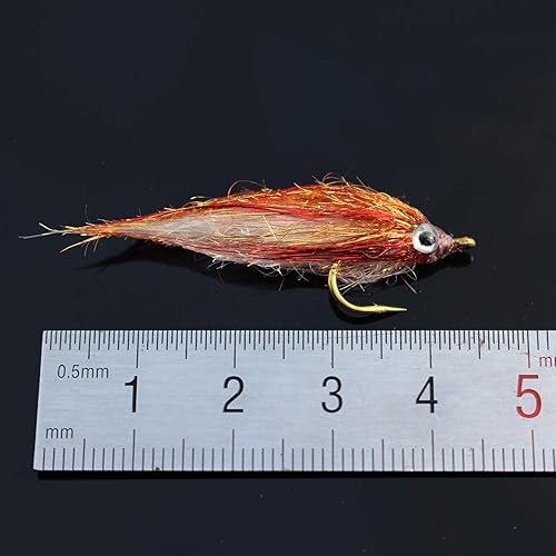 Miniatura 4 de Juego de 12 señuelos de pesca con mosca de pececillo herido UV Polar Fry que se hunde lentamente, trucha de salmón, cabeza de acero, pesca con