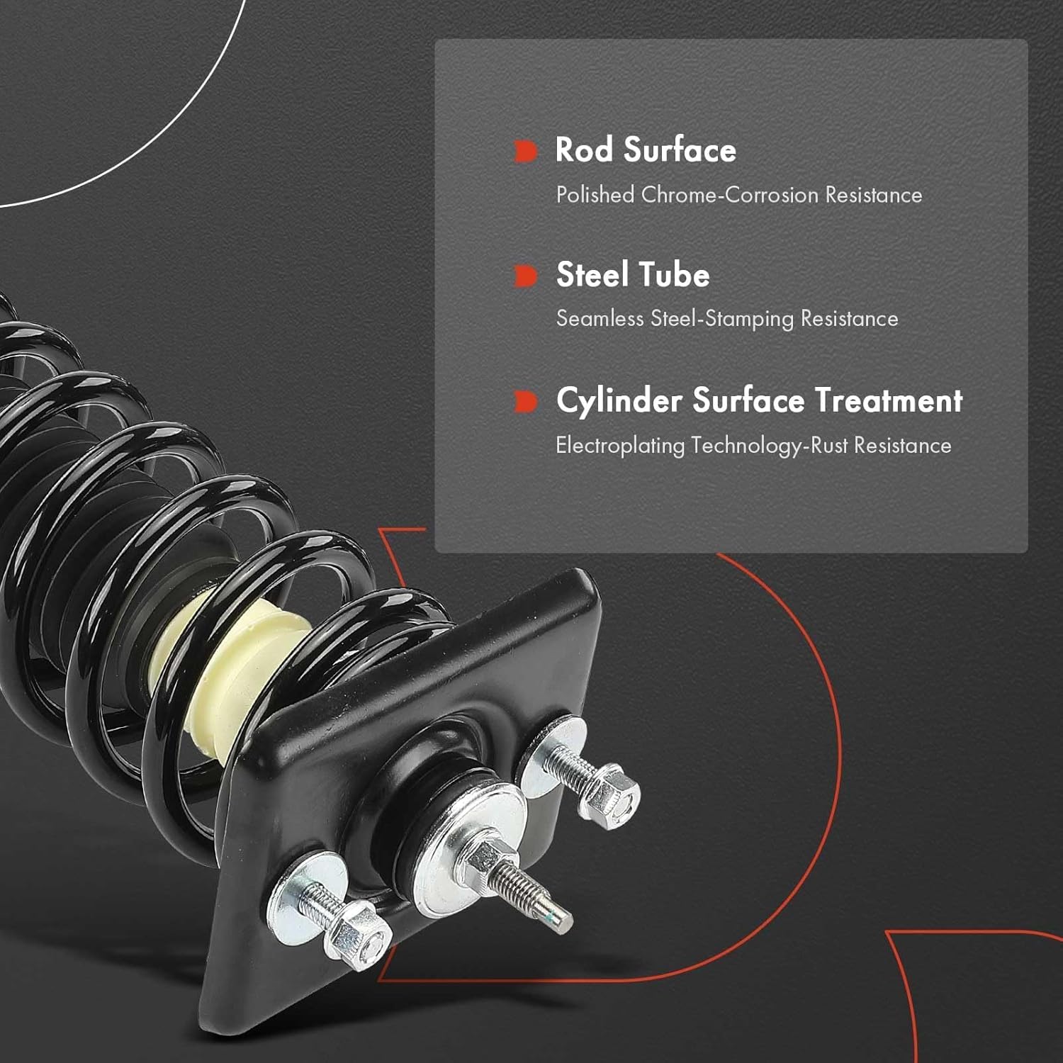 A-Premium Rear Struts Compatible with Chrysler Cirrus 1995-1998 & Dodge Stratus 1995-1998 & Plymouth Breeze 1996-1998 - 2x Replacement Suspension Complete Strut Assembly Shock with Coil Spring