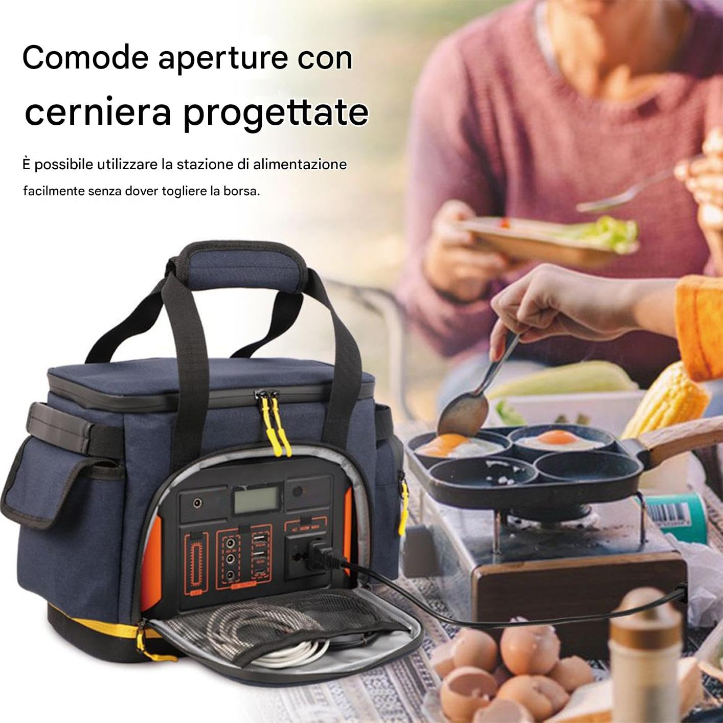 Generico Borsa Porta Cavi Di Ricarica Custodia Multitasca Anti-E Antiurto | Borsa con Cerniera per Cavi di Ricarica Custodia Organizer In Tessuto Oxford Per Elettronica Da Viaggio