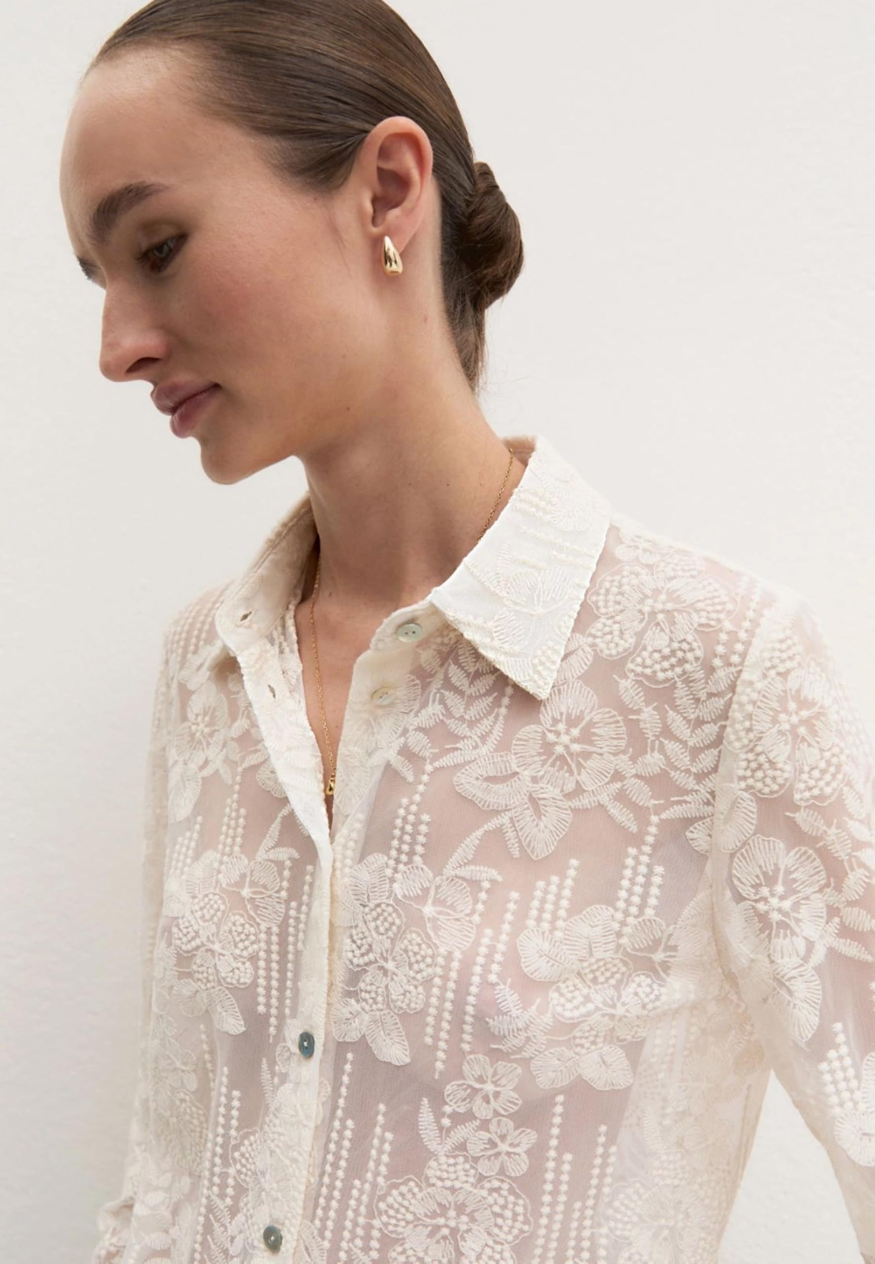 Marella EMME Camicia Donna Lunga in Pizzo Cosetta
