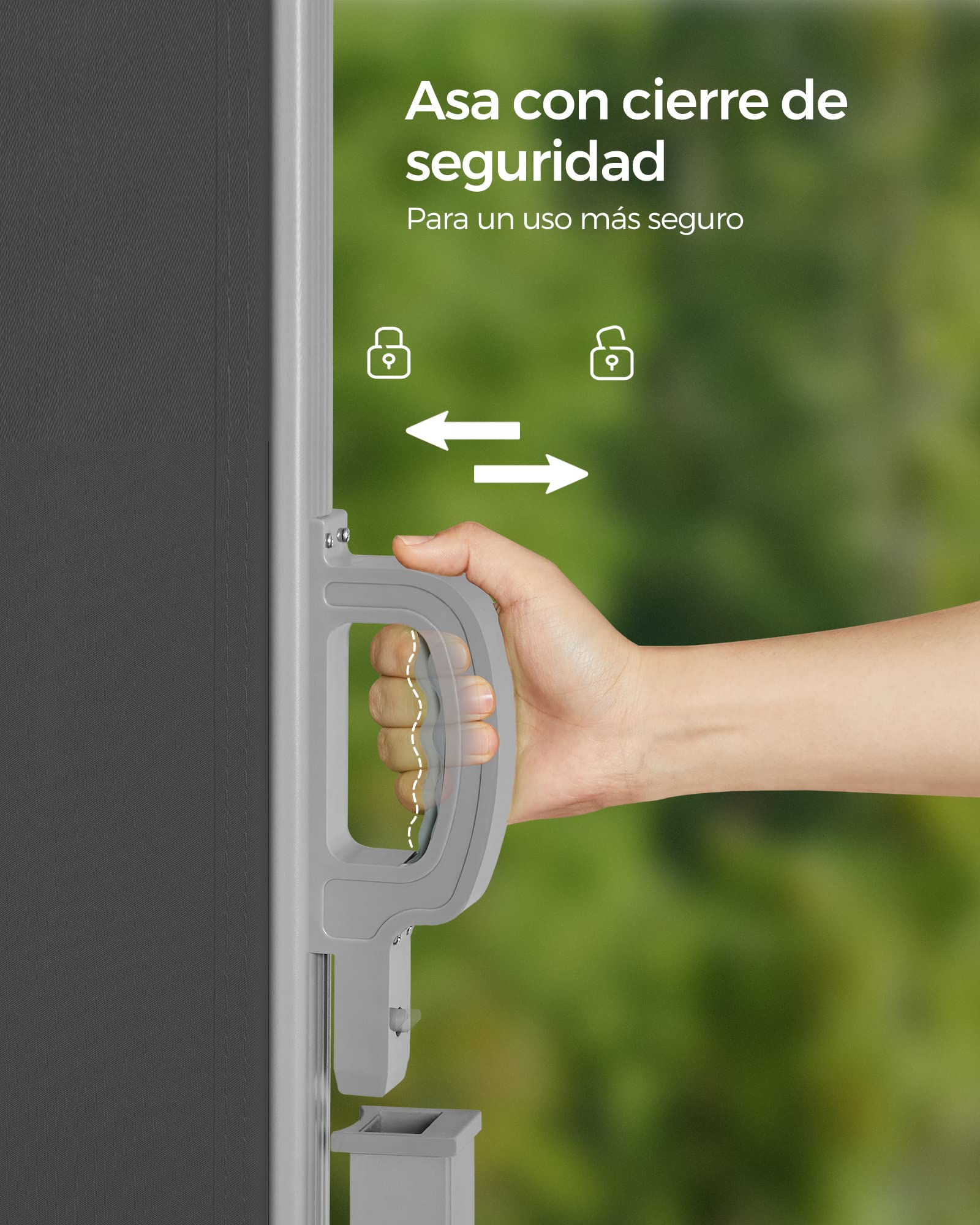 SONGMICS Toldo Lateral, Extensible, 160 x 300 cm, Toldo de Sombra, para Exterior, Balcón, Terraza y Jardín, Gris Antracita GSA160TG | Extensible, protección visual, protección solar, opaco, GSA160TG