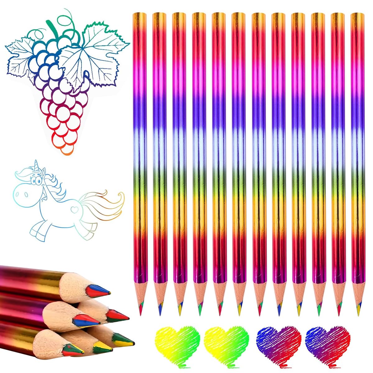 Climberty® 12PCS Colour Pencil Set for Drawing and Sketching, Multicolour Art Supplies for School & Office, Creative Stationery Gift for Kids and Adults-picture-10