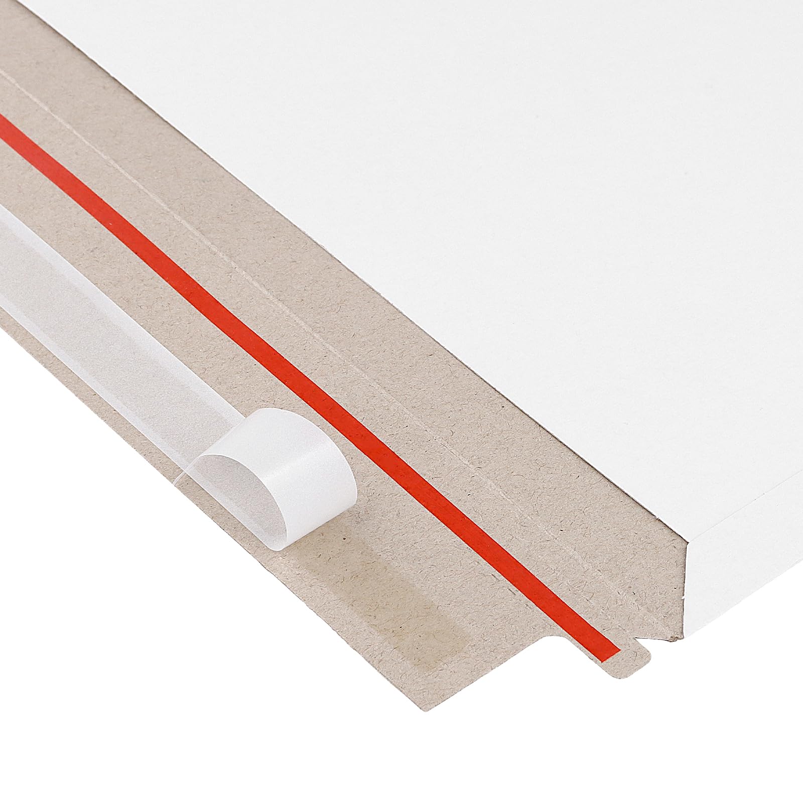JAPCHET 25,4 x 15,2 cm starre Versandtaschen, flache Foto-Dokumenten-Versandtaschen mit selbstklebendem Verschluss, weiße Kartonumschläge für den Versand von CDs, Fotos, Dokumenten, Papieren, 200