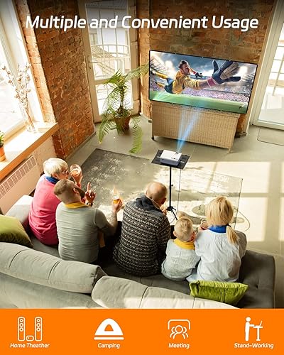 Miniatura 4 de FUDONI Trípode para proyector de 14.5 a 39.4 pulgadas, altura ajustable para cine en casa, oficina