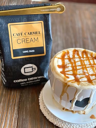 Vista 4 de Coffee Beanery Café con sabor a caramelo y vainilla con sabor a café descafeinado SWP, 1-1.75 onzas, muestra de café de tamaño Try Me, tostado