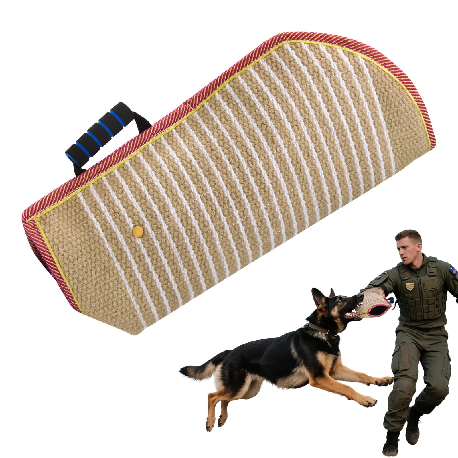 Dog Bite Sleeve Jute Training Gear with Padded Handle & Arm Guard for K9 Schutzhund Puppy Bite Work