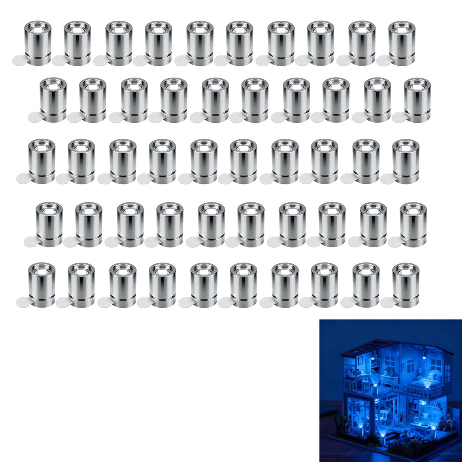 Pack de 50 Luces LED Pequeñas (Luz Blanca), Mini Lámparas a Pilas para Manualidades, Decoración de Fiestas y Accesorios para Casa de Muñecas, Iluminación Versátil para Proyectos Creativos — view 12