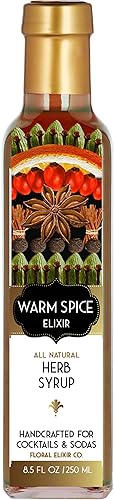 Floral Elixir Co. - Jarabe de hierbas totalmente natural para cócteles y refrescos, 8.5 onzas (especias cálidas)