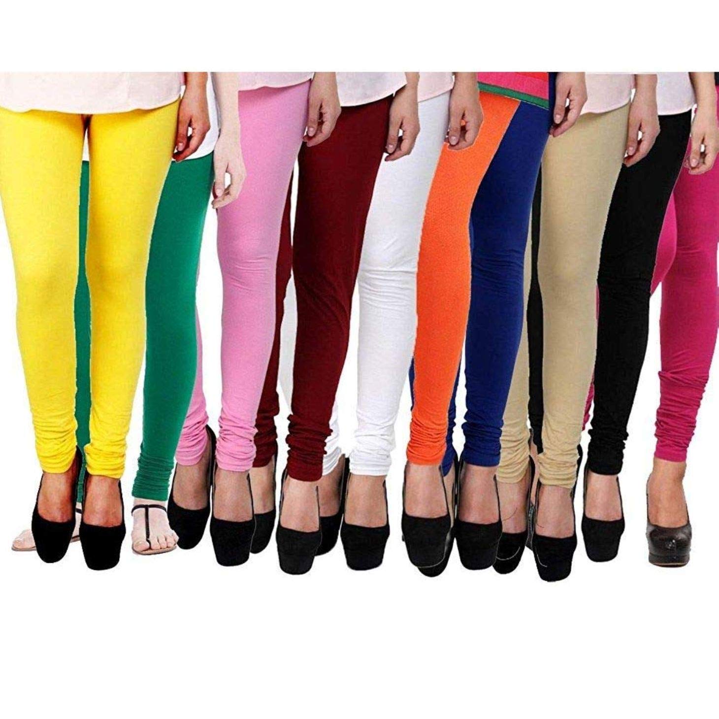 SUPER WESTONLatest Collection Leggings for Women, Leggings, Free Size Leggings (Pack of 10)
