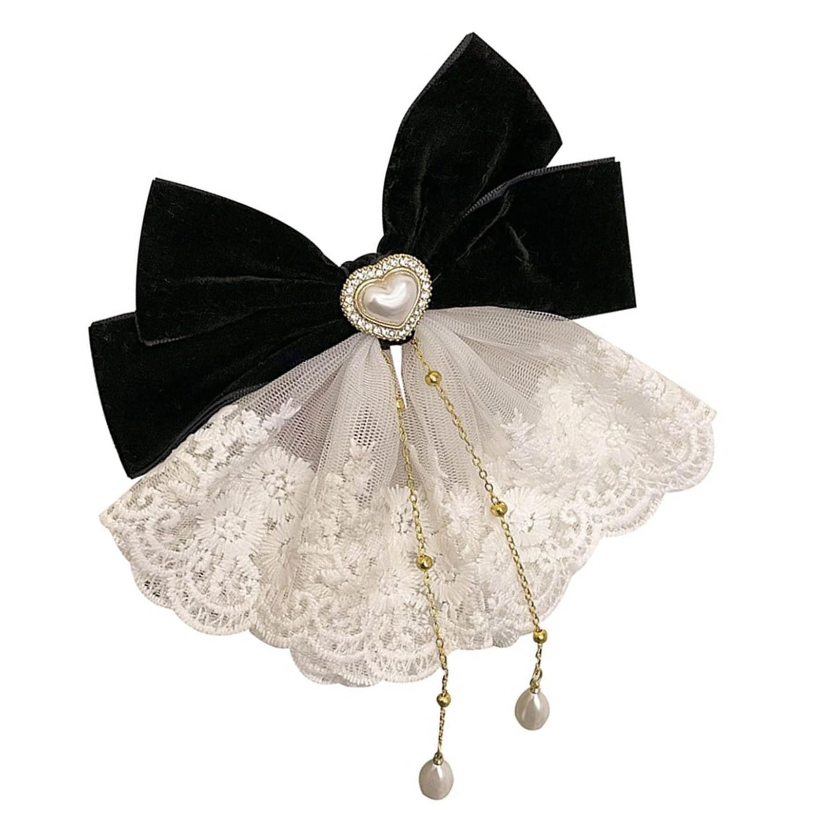 Maxtonser Stylish Lace Hair Clip With Large Bows Decoration Strong Hold Fashionable Hair Accessory For Special Occasion Event