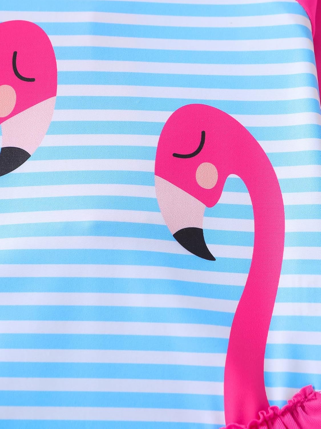 WOLBAY Baby Girl Swimsuit Long Sleeve One Piece Rash Guard with Sun Hat Zipper Bathing Suit Size 0-2T - Image 5