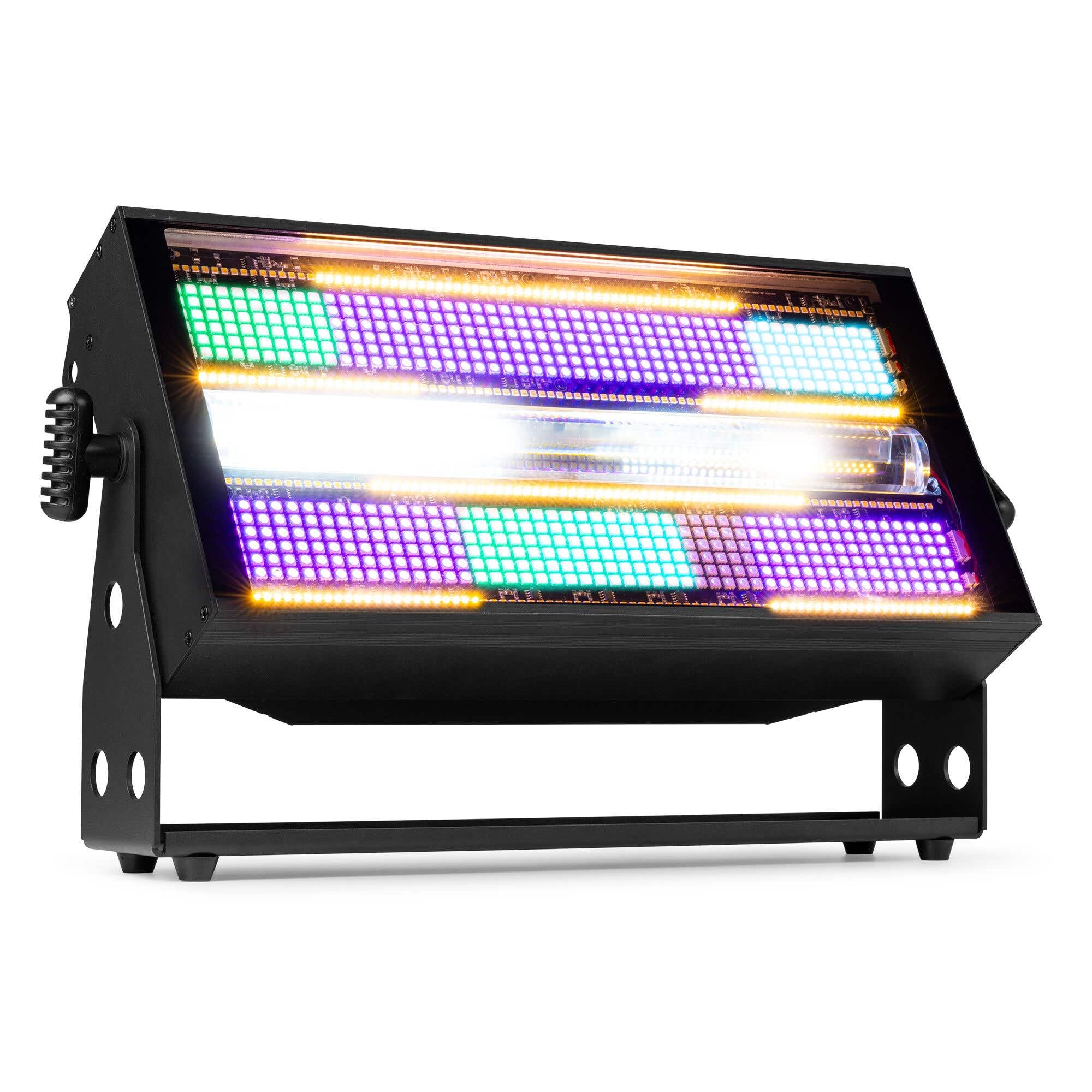 BeamZ BS1200 - Efecto de luces LED 3 en 1 estrobo cegador y wash | 1160 LED SMD RGB y blanco, 20 programas automáticos y por sonido, control DMX maestro/esclavo, para discotecas y clubes